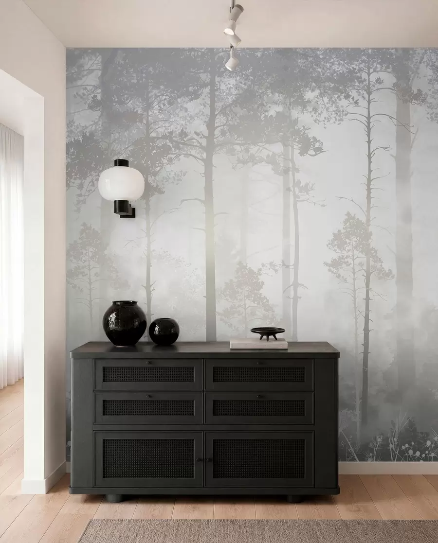 Fotobehang Bos in de mist u94439