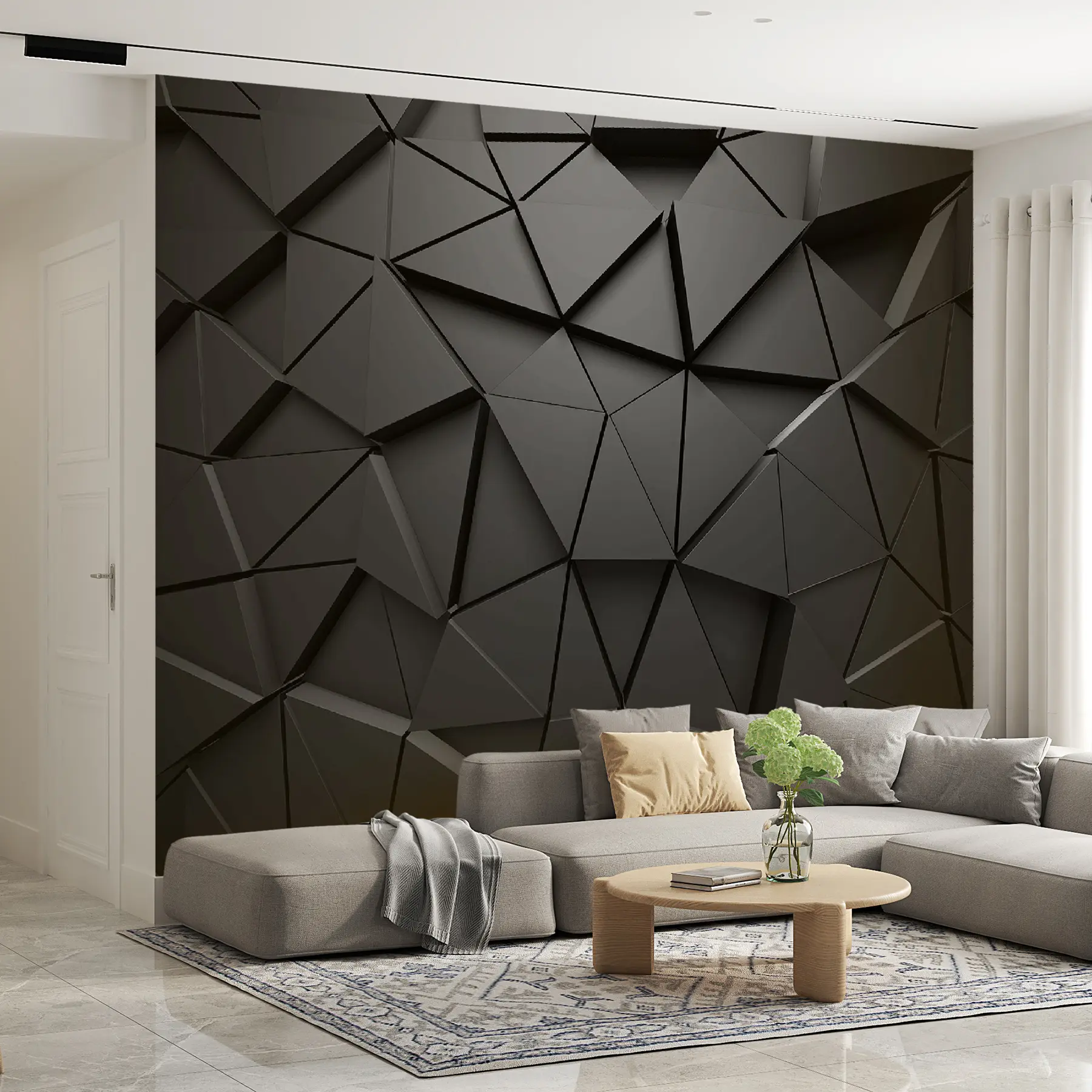 Fotobehang Grafieten driehoeken u03062