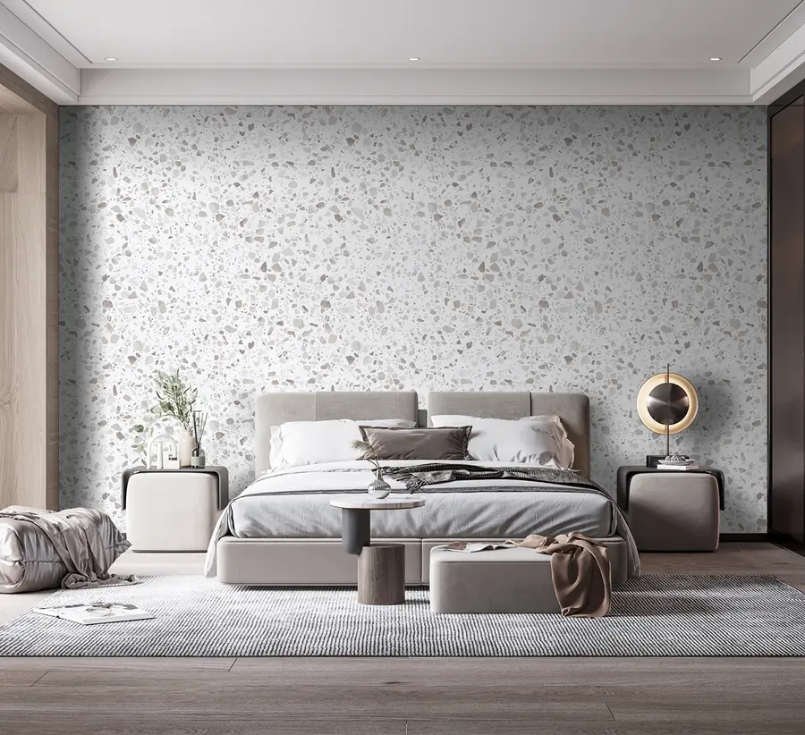 Fotobehang Terrazzo tegels, mozaïek met natuursteen, graniet, marmer, kwarts, beton u94304