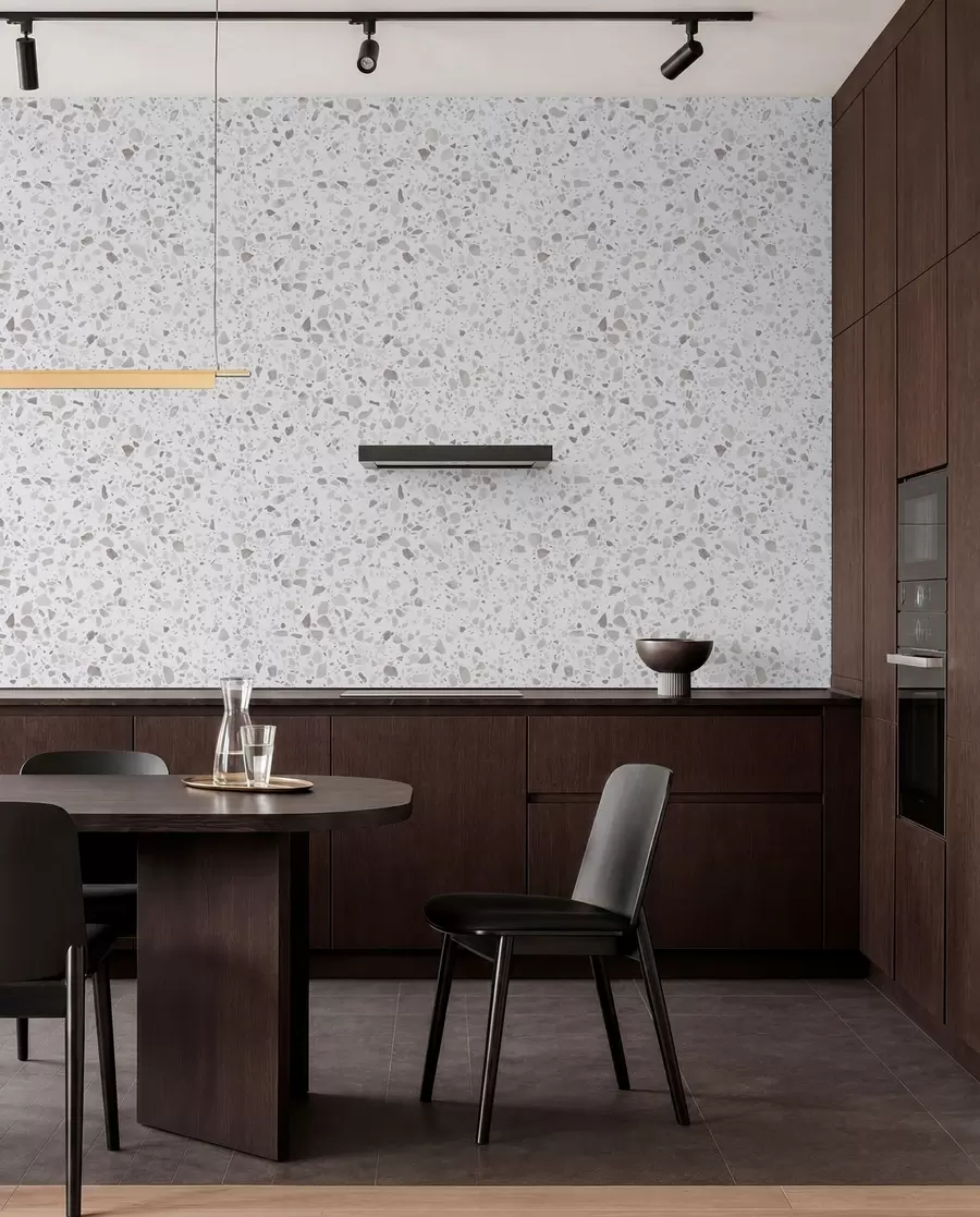 Fotobehang Terrazzo tegels, mozaïek met natuursteen, graniet, marmer, kwarts, beton u94304