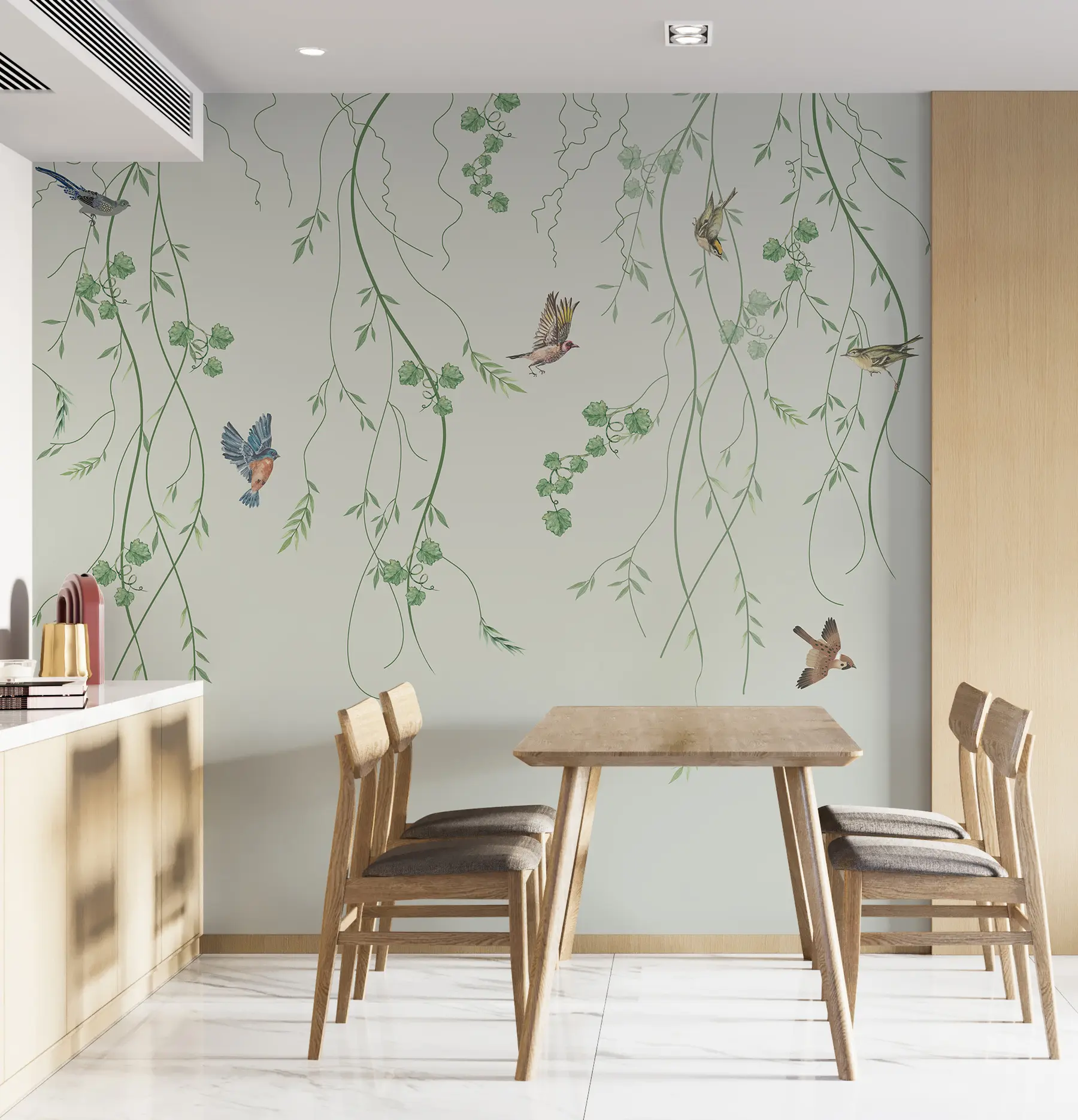 Fotobehang Takken met vogels, Chinoiserie u94493