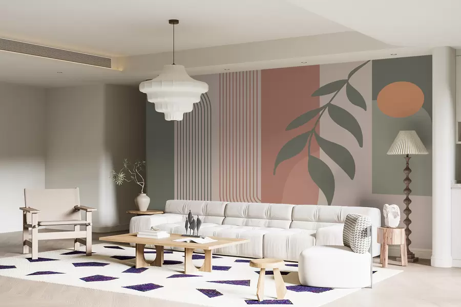 Fotobehang Bogen en decoratieve elementen in boho-stijl u94153