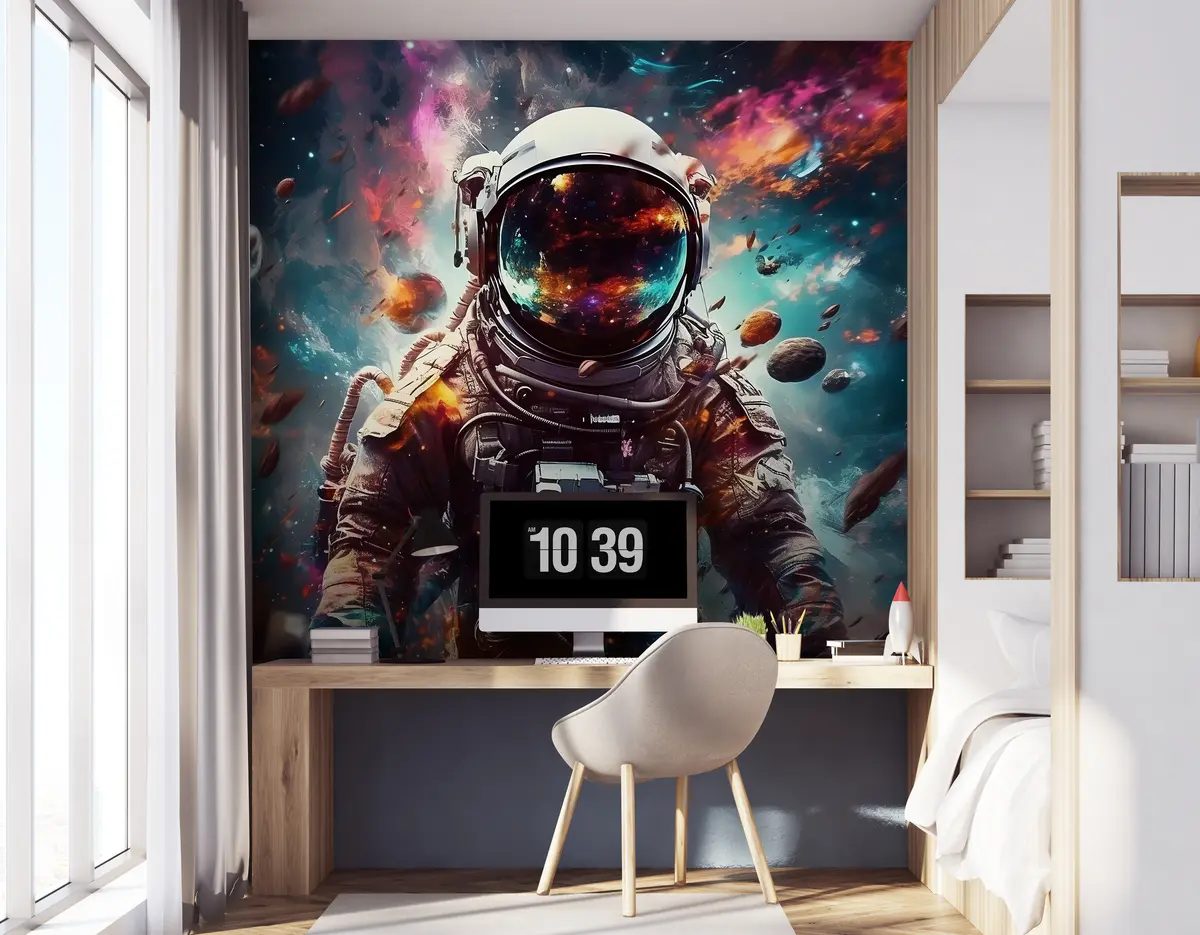 Fotobehang Astronaut in een kleurenzee u95147