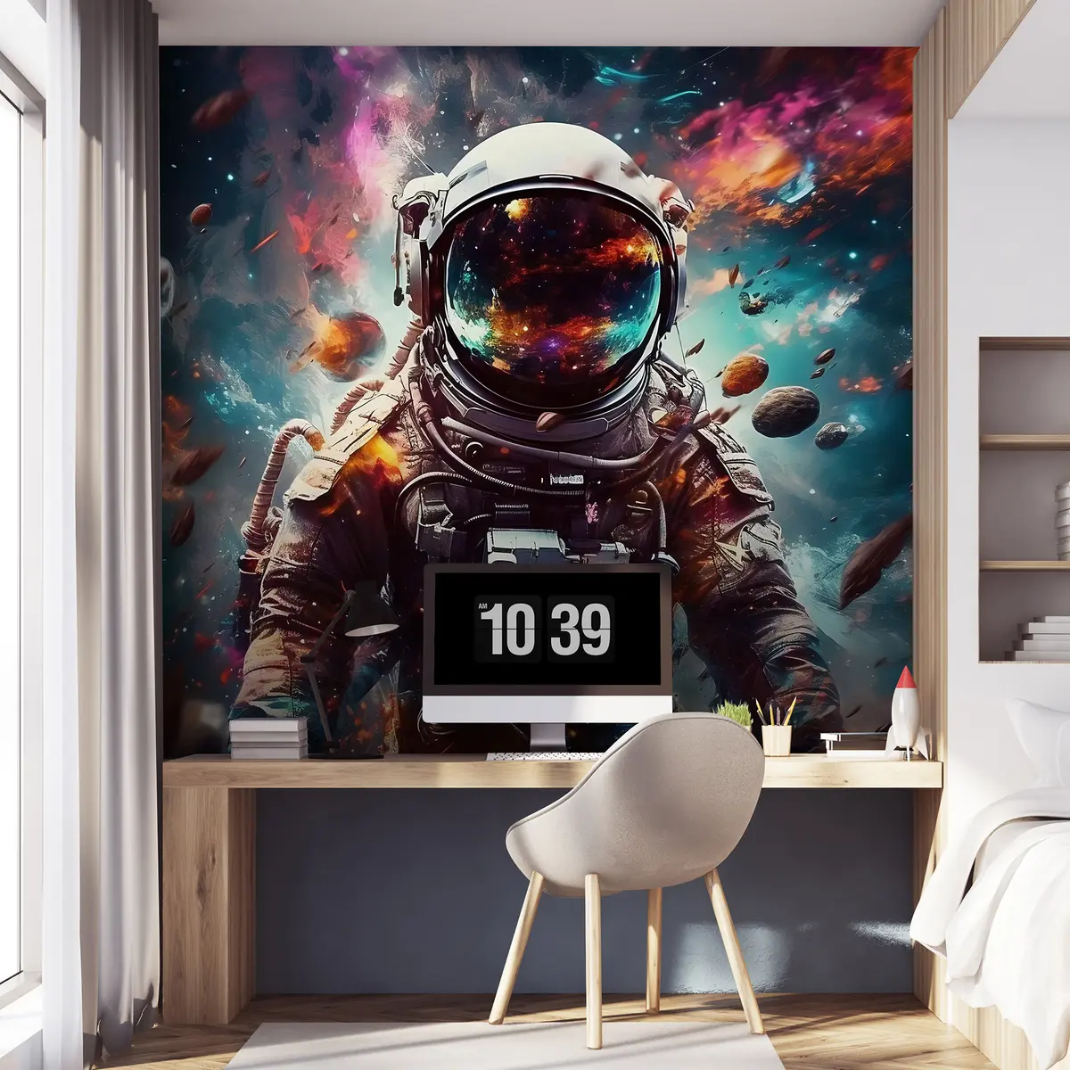 Fotobehang Astronaut in een kleurenzee u95147