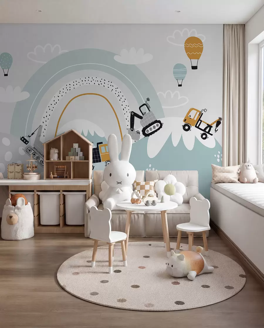 Fotobehang Kleine bouwers in de heuvels u95046