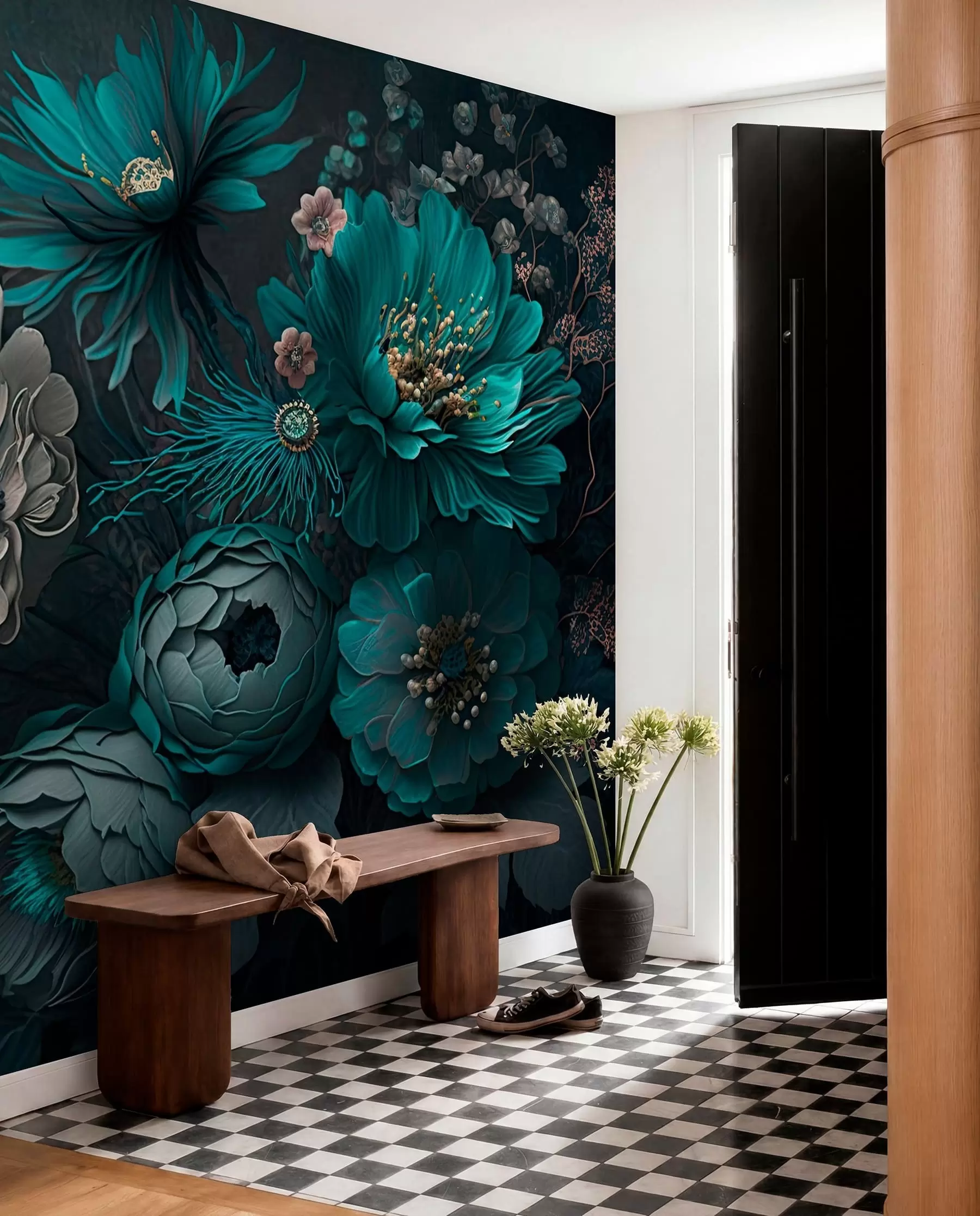 Fotobehang ochtend bloemen u75405