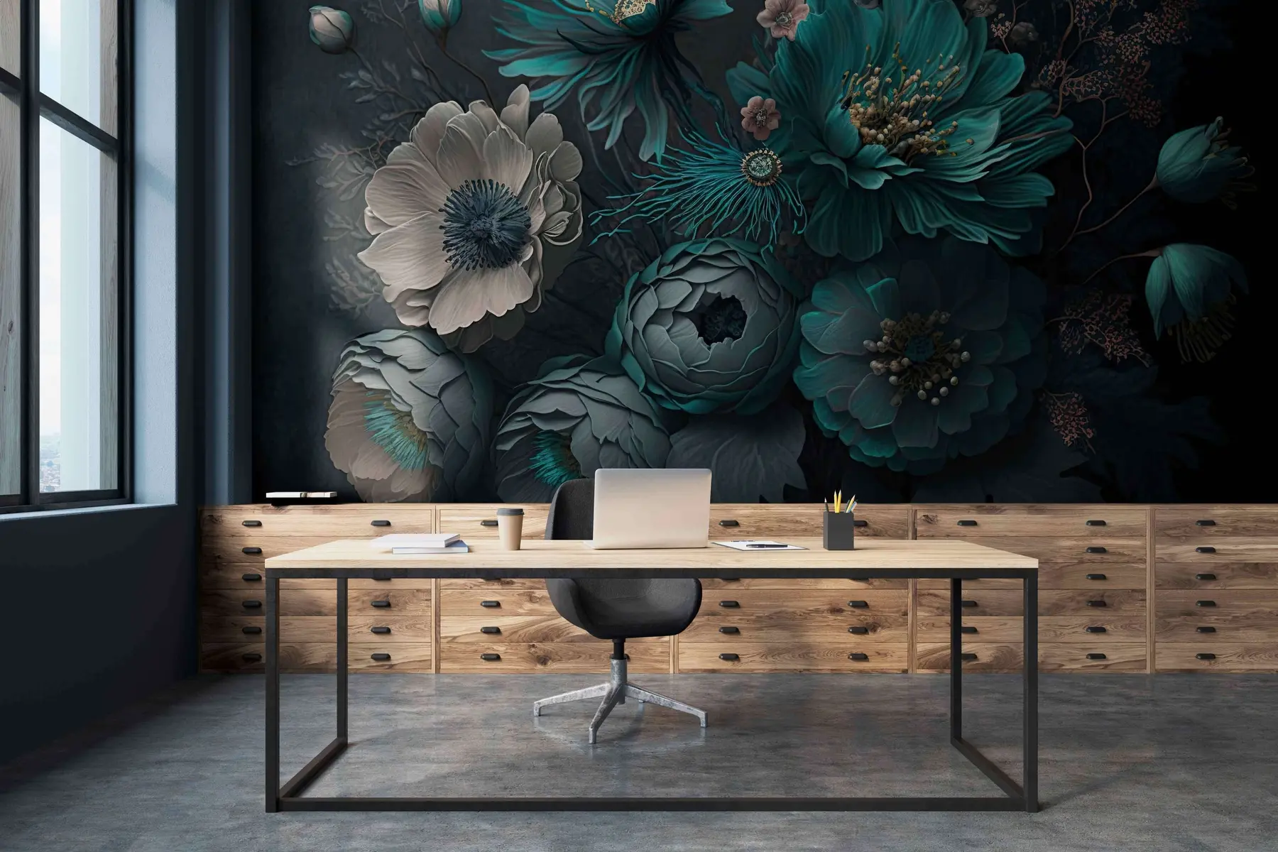 Fotobehang ochtend bloemen u75405