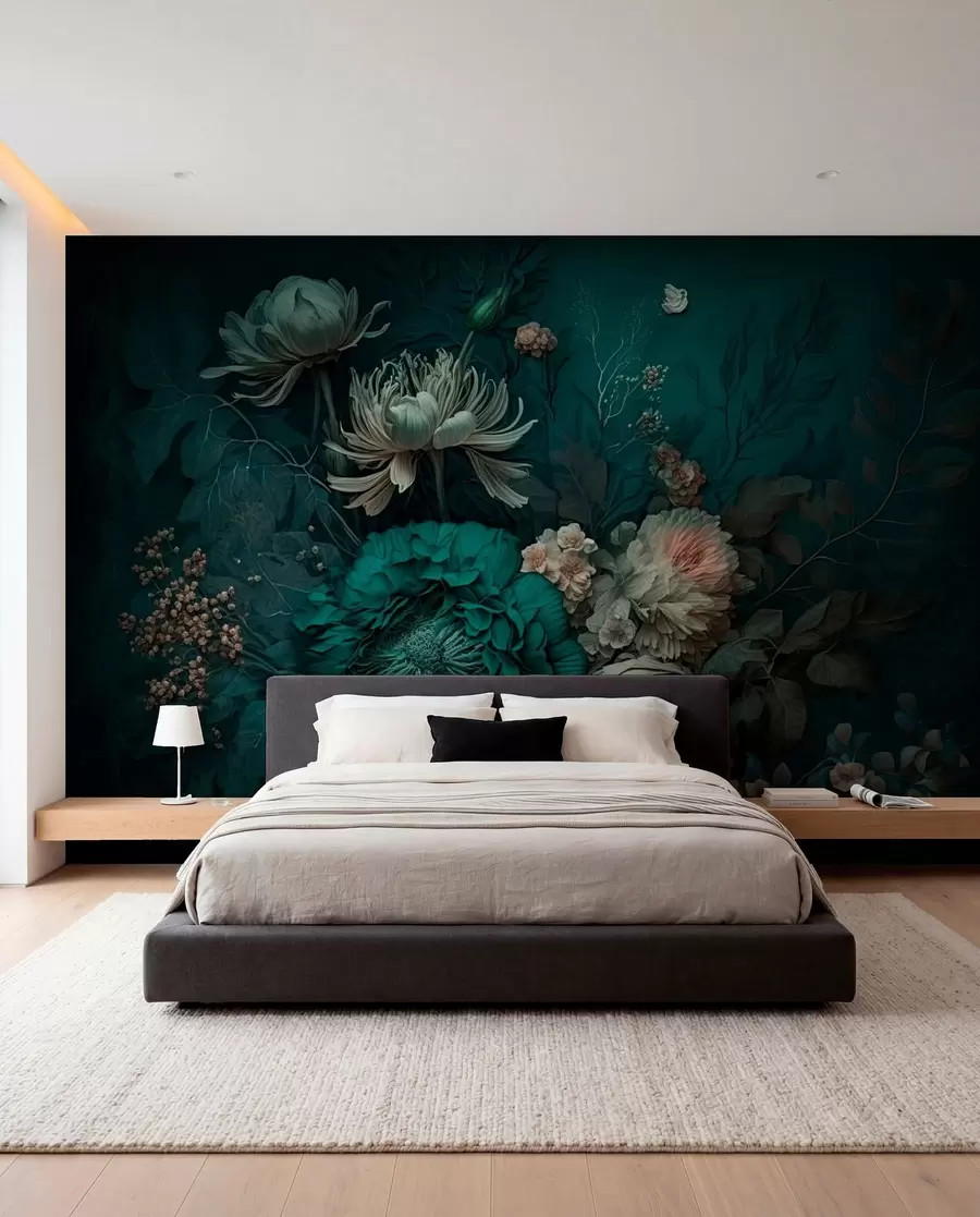 Fotobehang bloemen nacht u75402