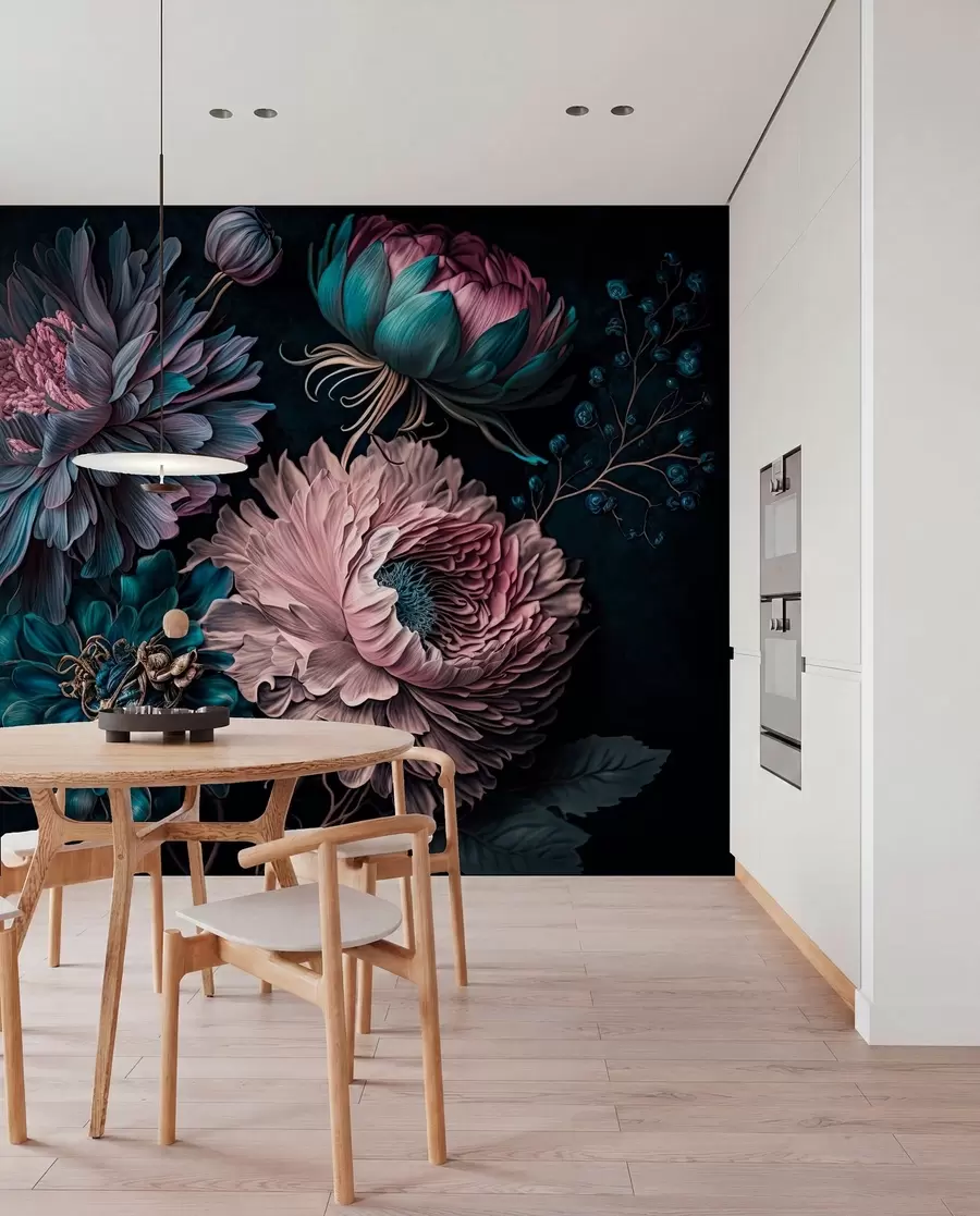 Fotobehang Bloemen na zonsondergang u75404