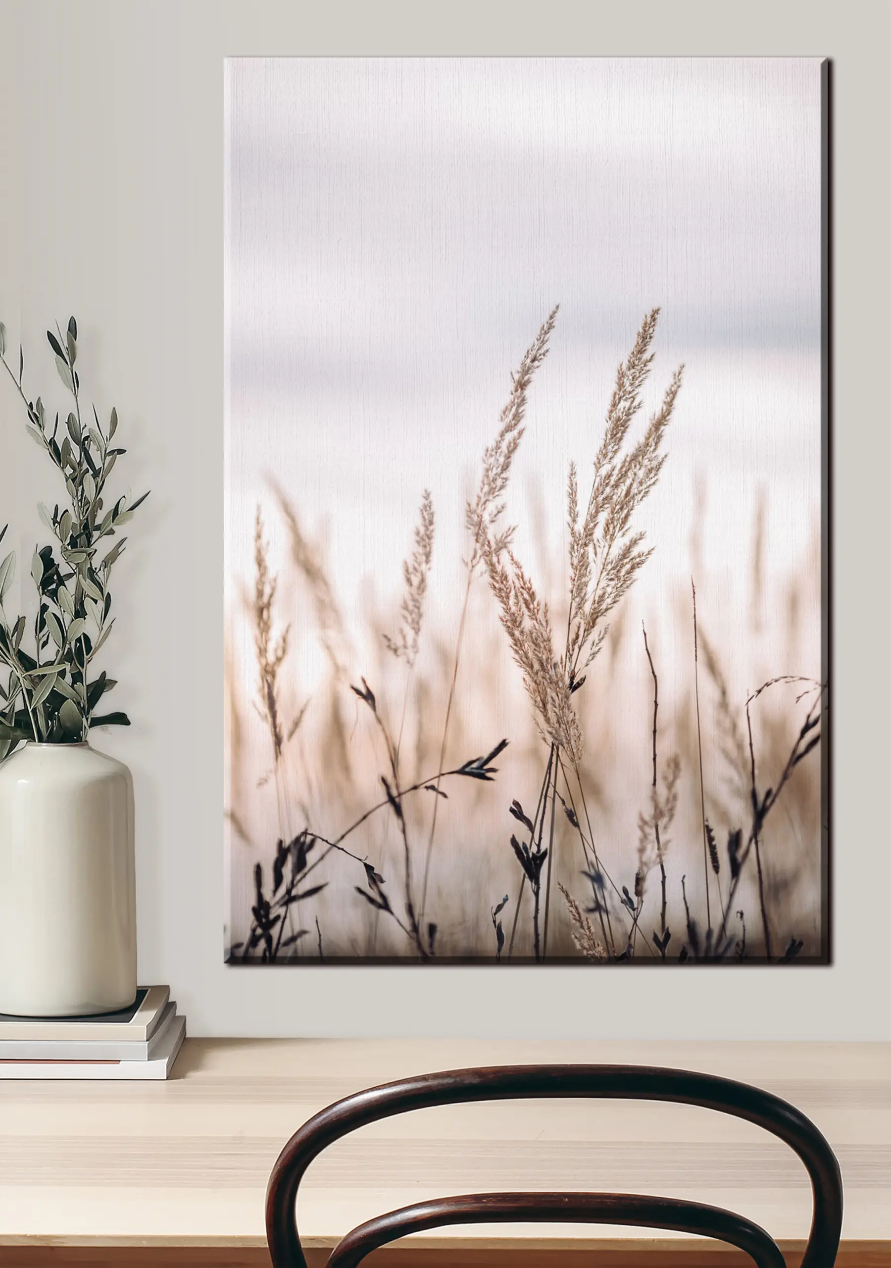 Fotobehang Close-up van grasstengels tegen de hemel s33070