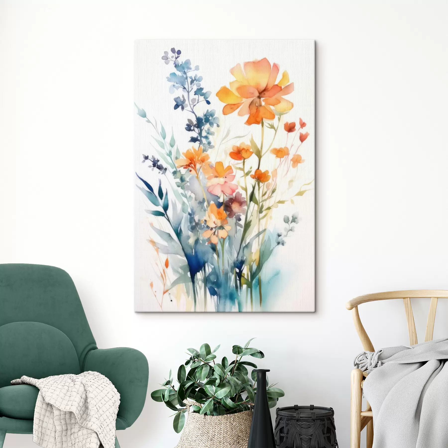  Schilderijen Delicate aquarel bloemen s33645