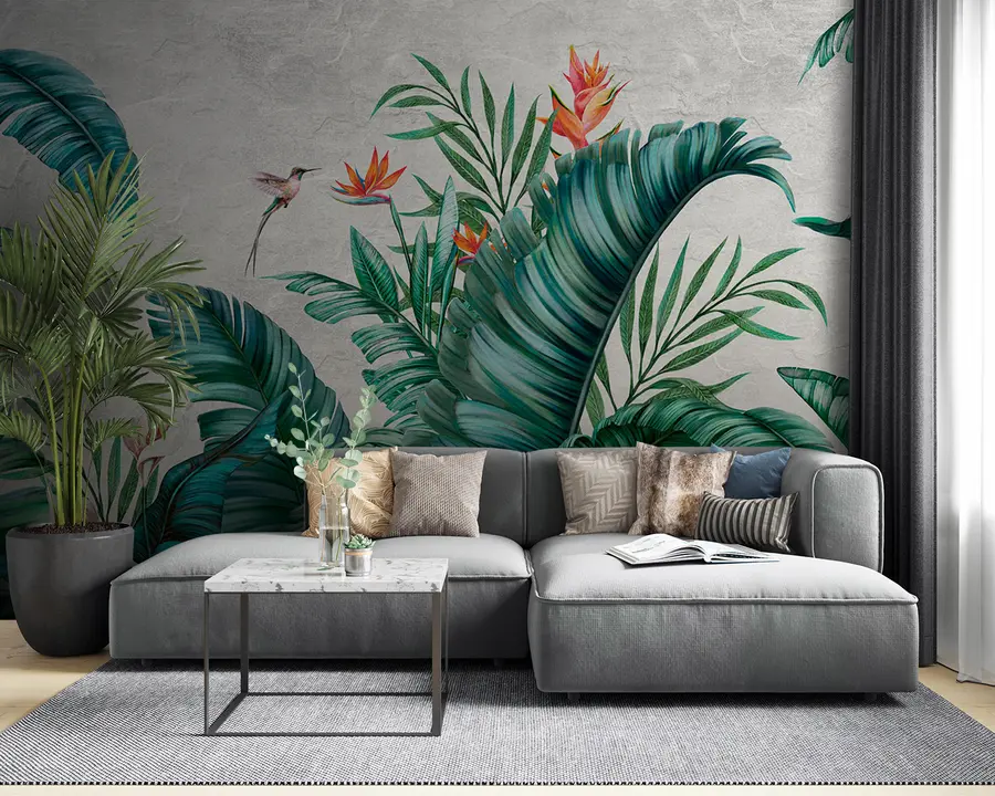 Fotobehang Exotische planten en vogels, jungle en wilde natuur u95153