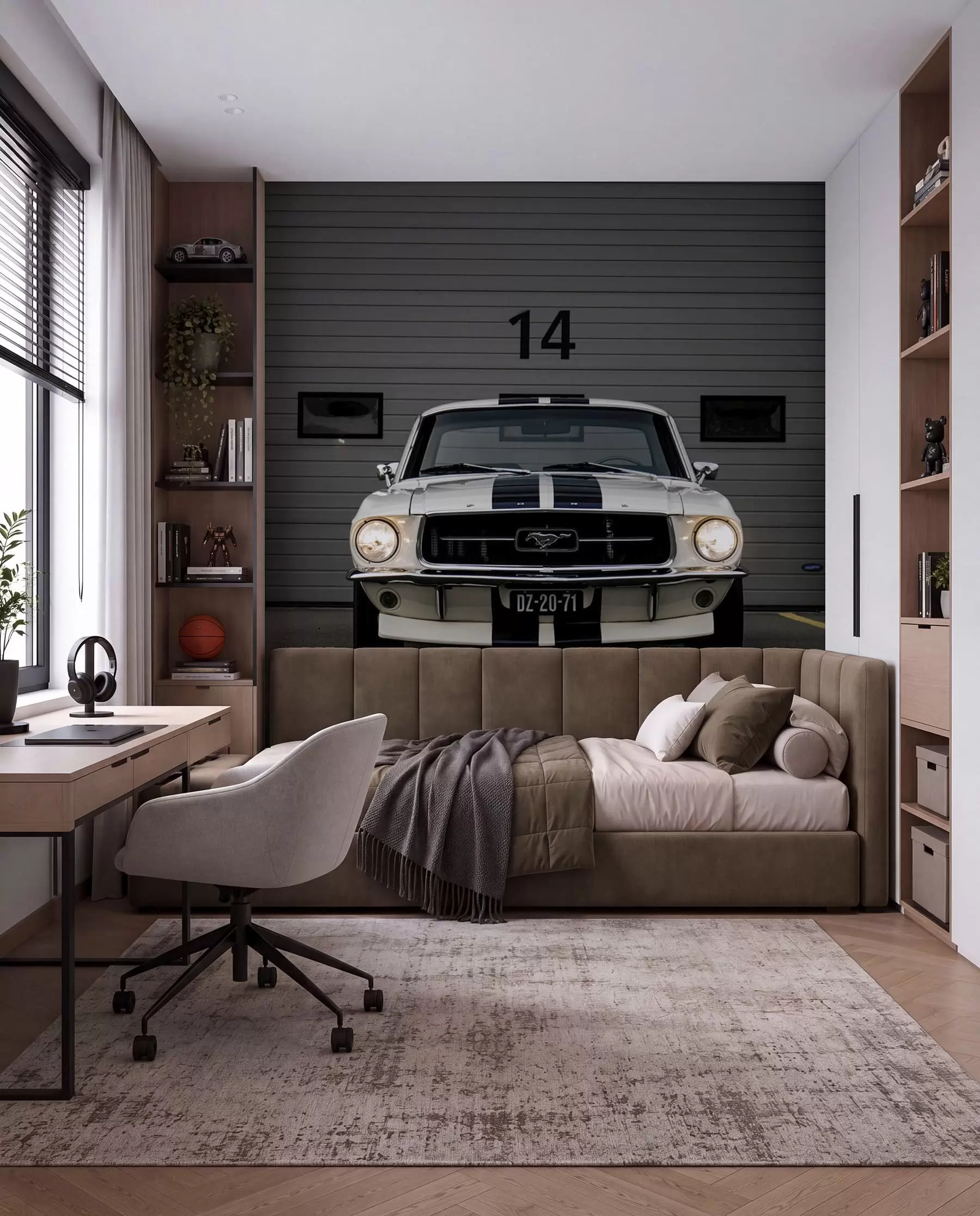 Fotobehang Ford-Mustang uit 1970 u95536