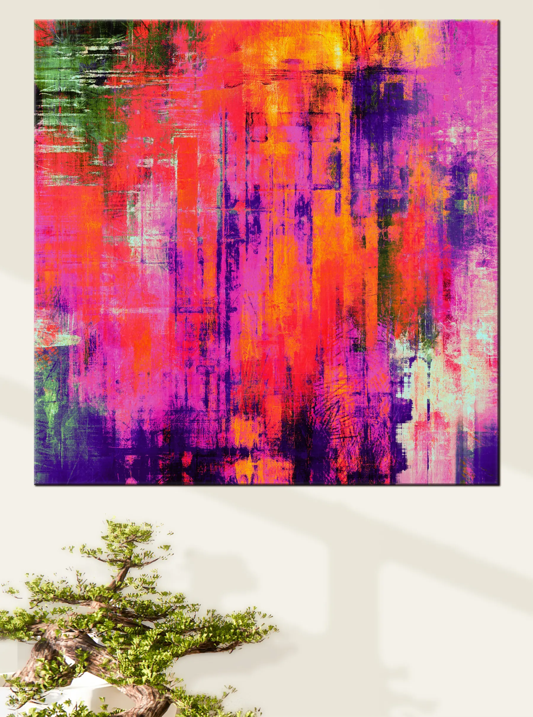 Fotobehang roze en paarse abstractie s34054