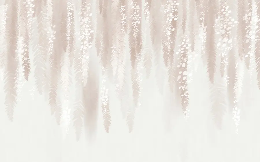 Fotobehang Roze wilgentakken met witte bloemen u95047