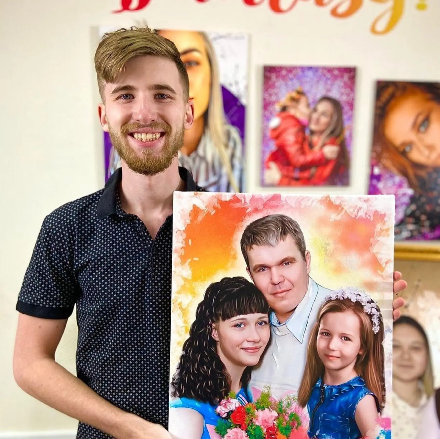  Schilderijen Bruiloft cadeau portret in aquarellen s34646