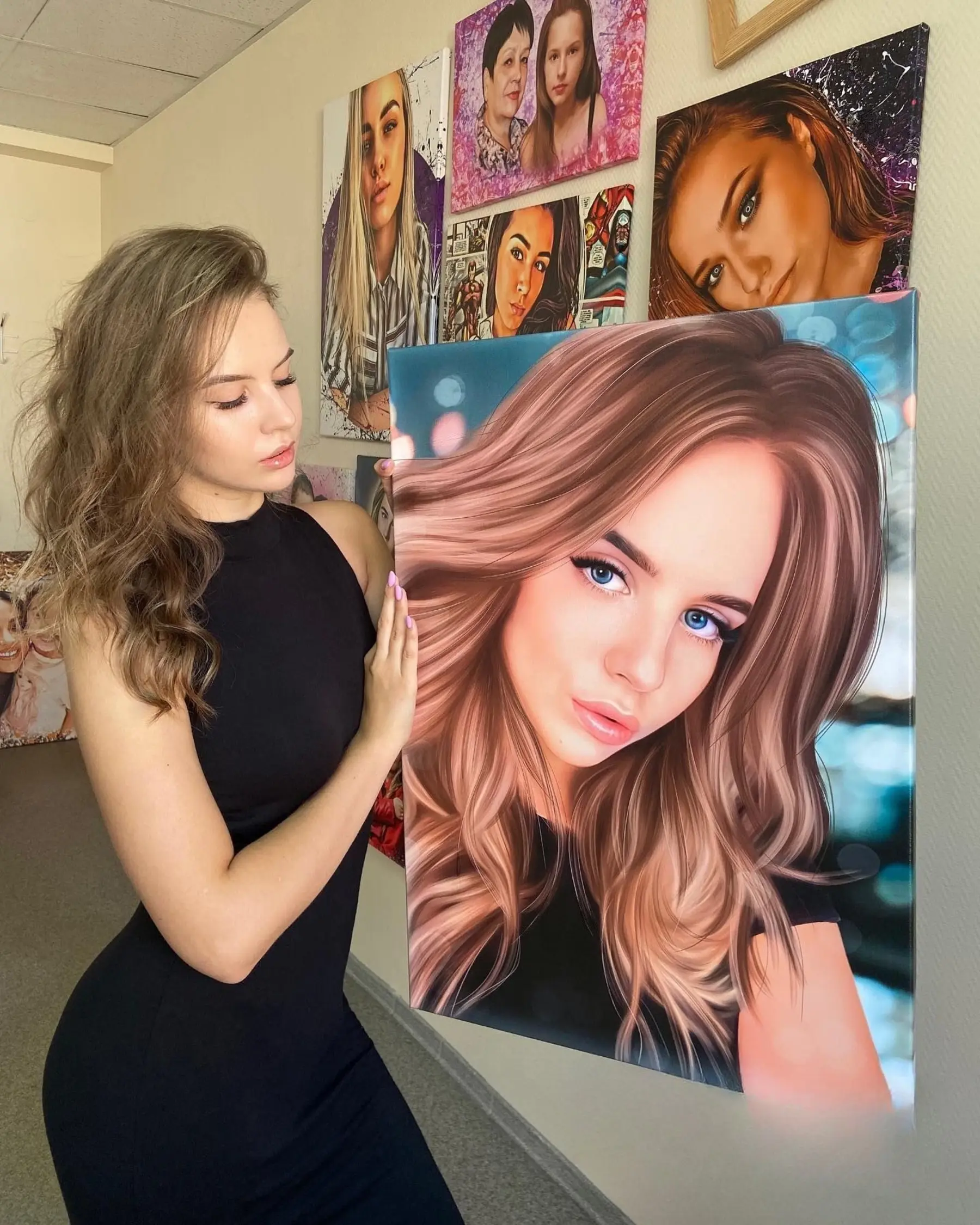  Schilderijen Portret van een foto tot bestelling s34669