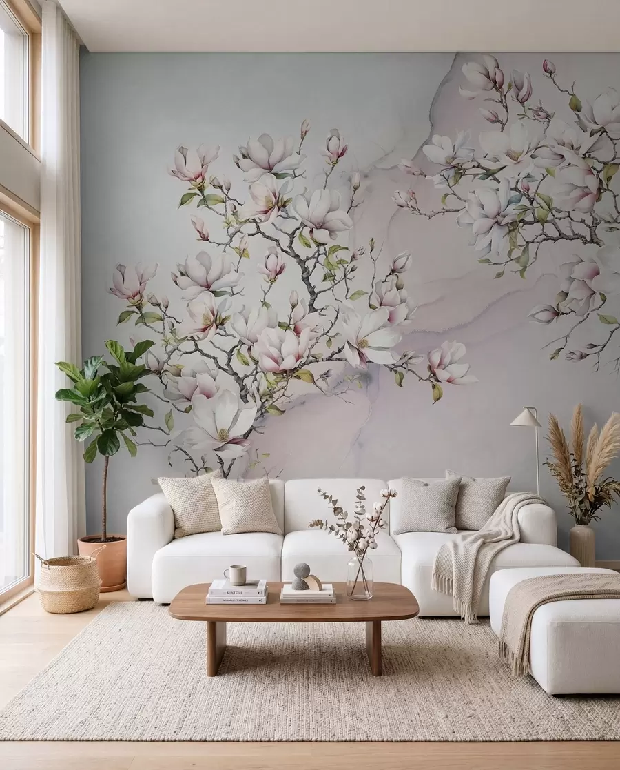Fotobehang Magnolia op marmer u96114
