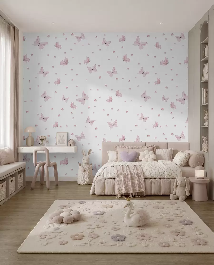 Fotobehang Kleine roze vlinders u96109