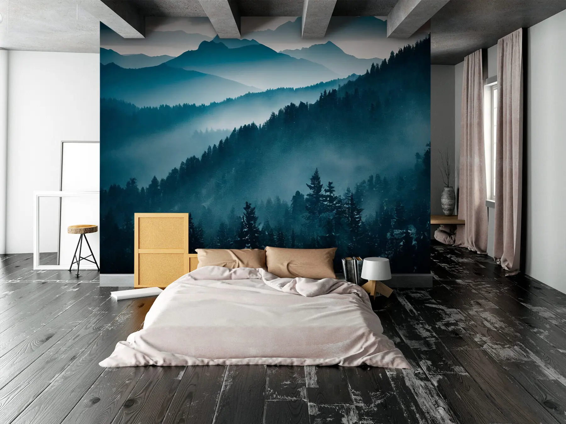 Fotobehang Berglandschap blauwe wereld u96041