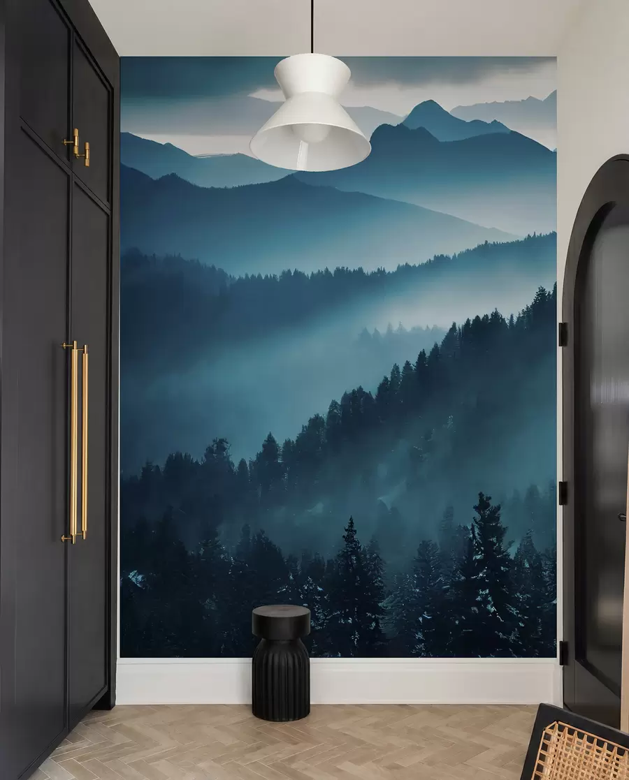 Fotobehang Berglandschap blauwe wereld u96041