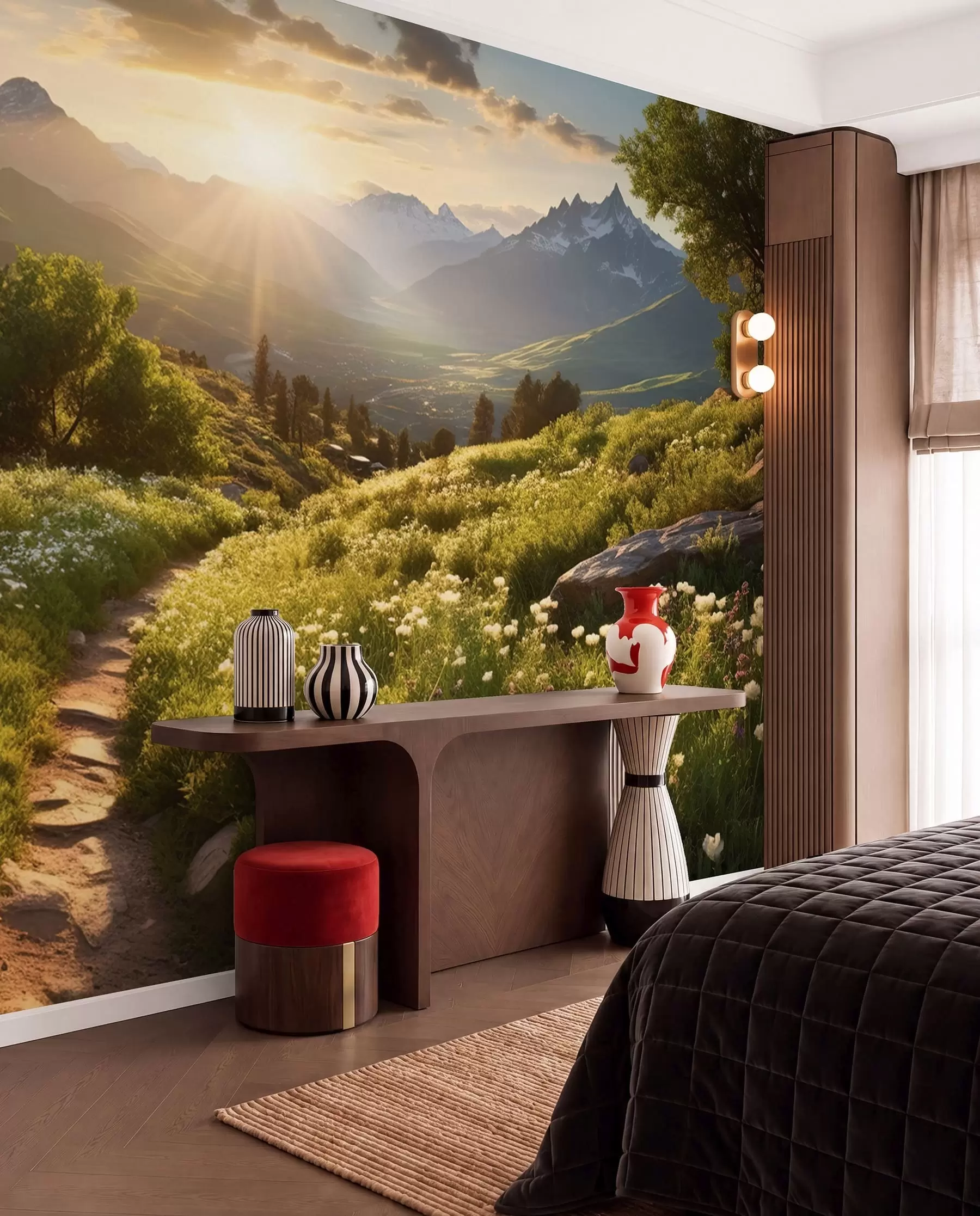 Fotobehang Berglandschap zonsondergang u96209