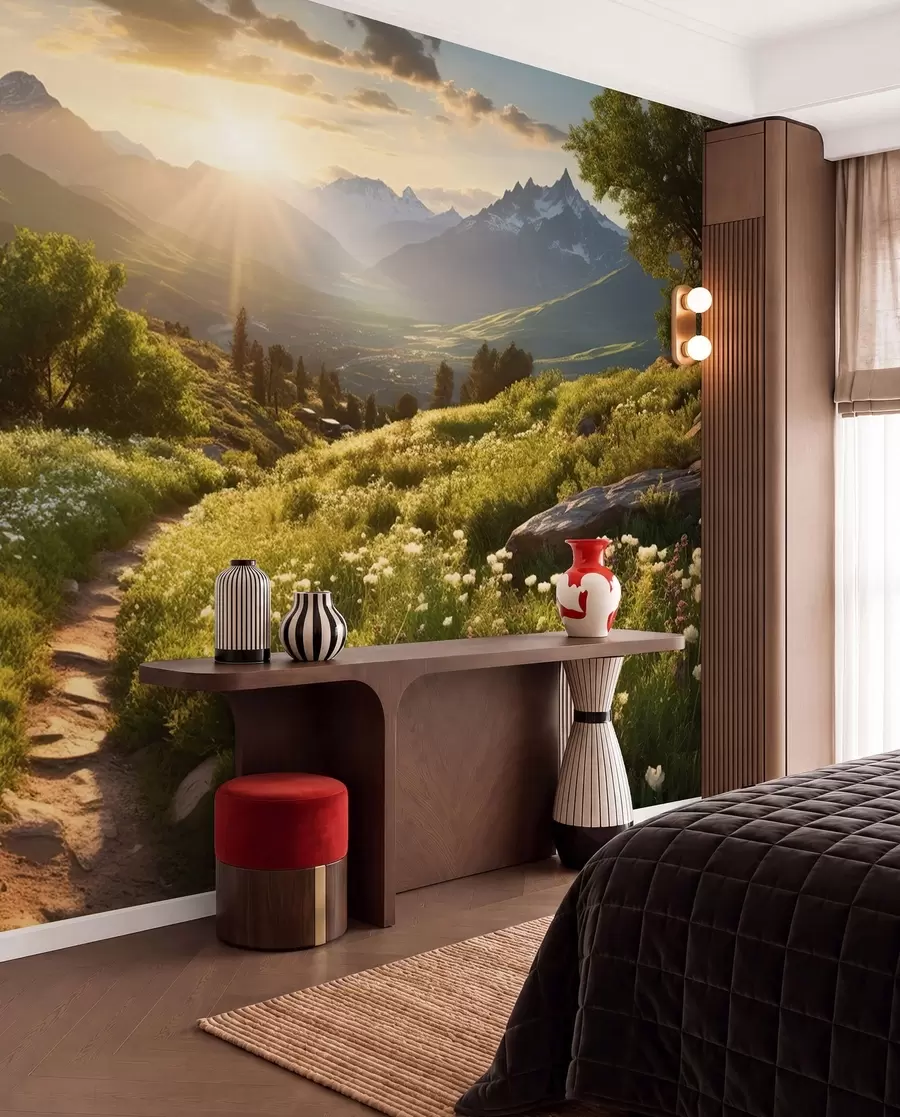 Fotobehang Berglandschap zonsondergang u96209
