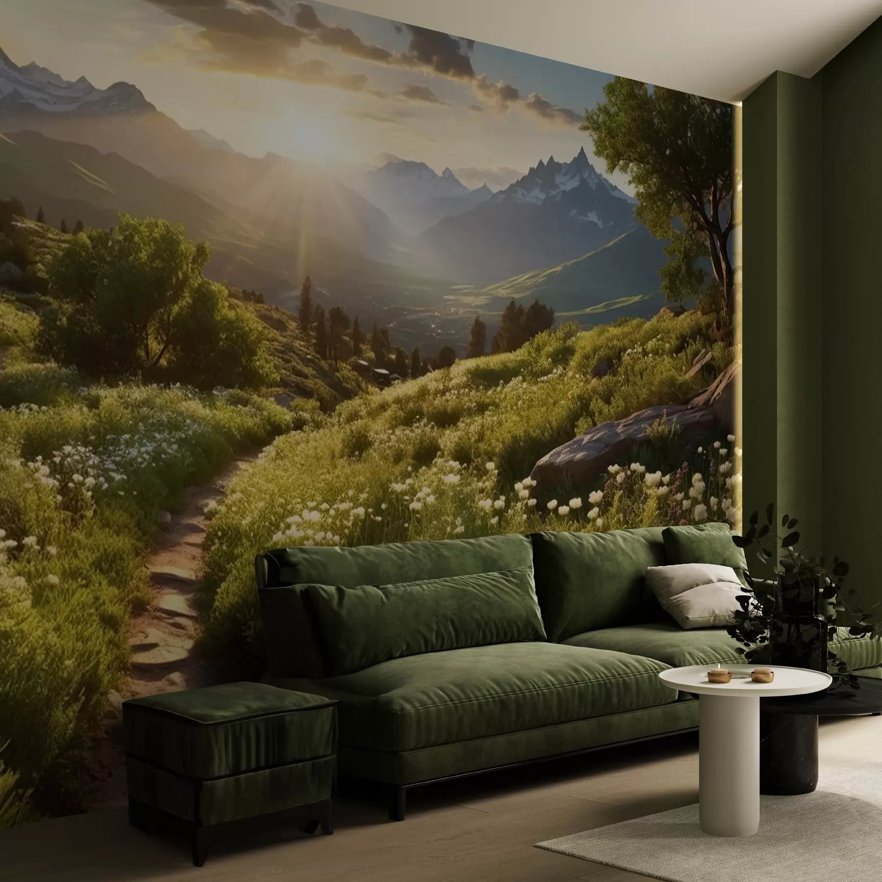 Fotobehang Berglandschap zonsondergang u96209