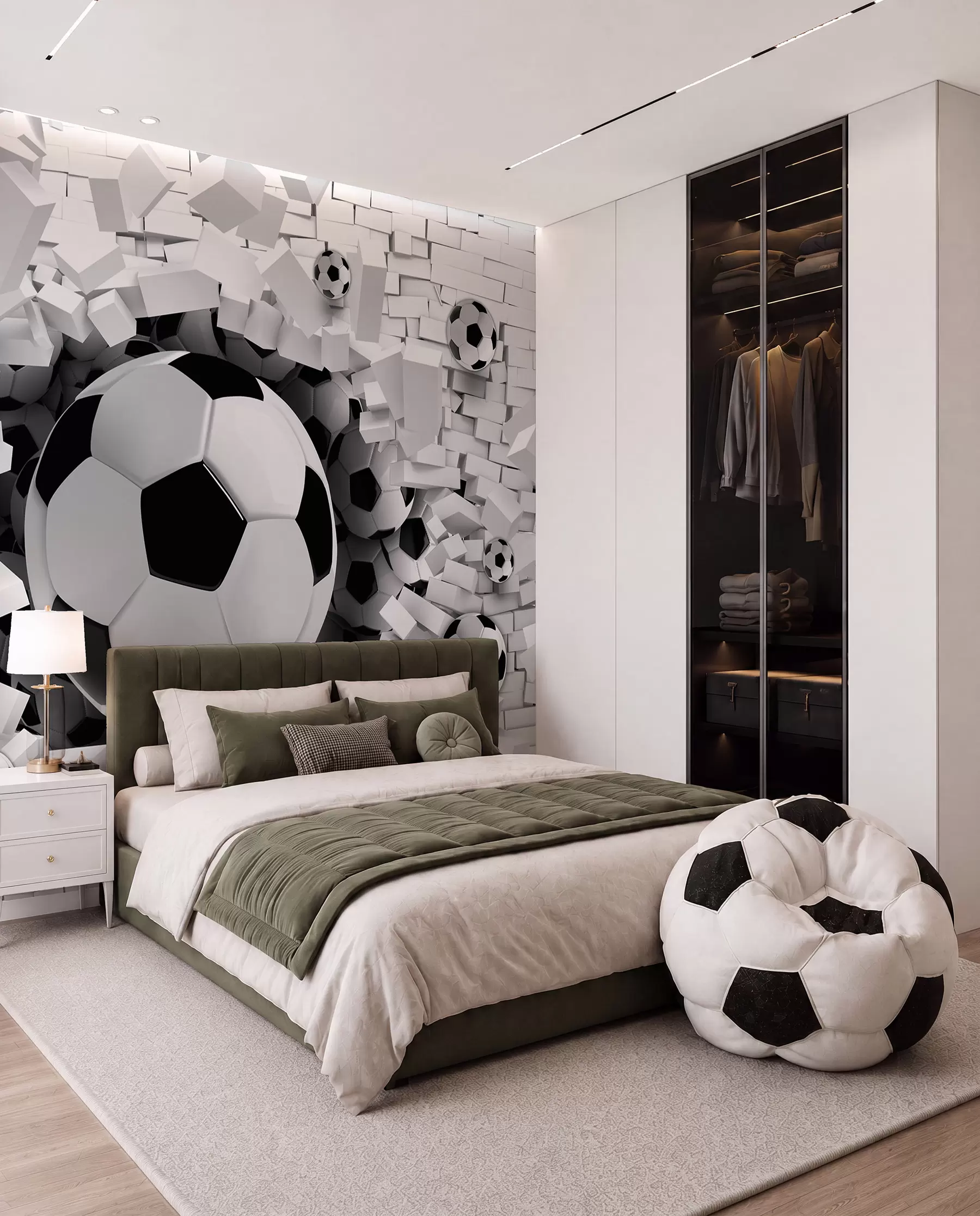 Fotobehang De voetbal breekt door u96315