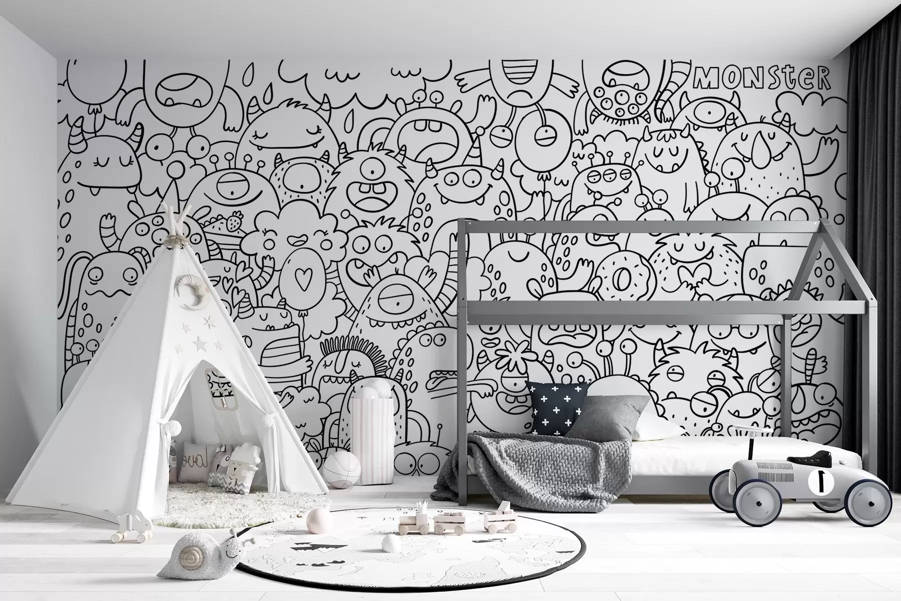 Fotobehang Behang kleuren Grappige monsters voor kinderen u96393