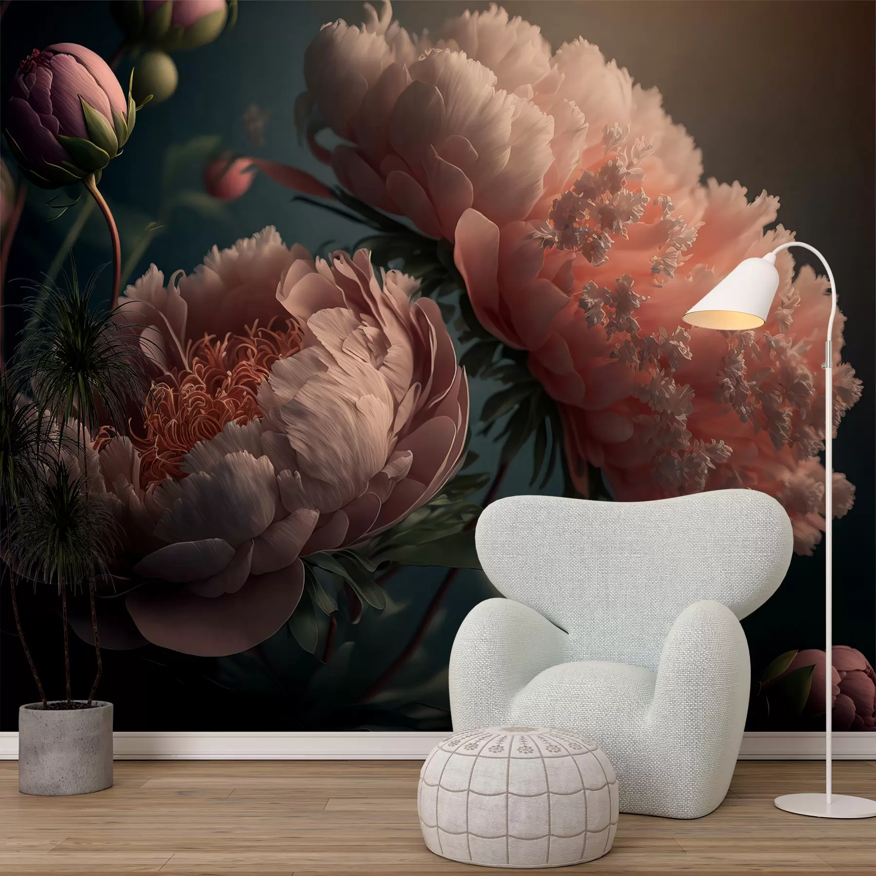 Fotobehang Schemering bloemen u96633