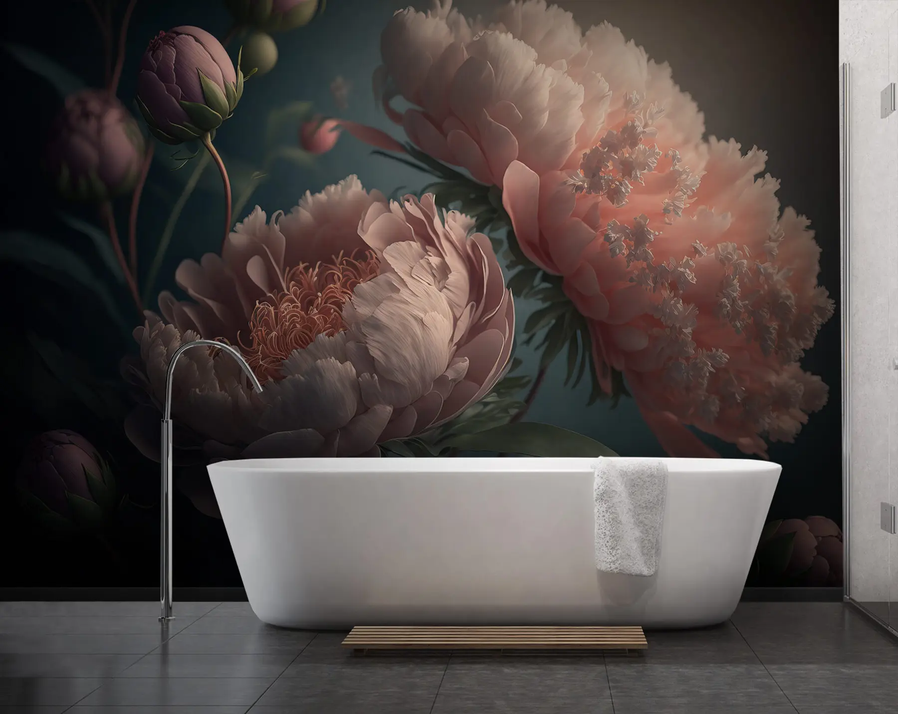 Fotobehang Schemering bloemen u96633