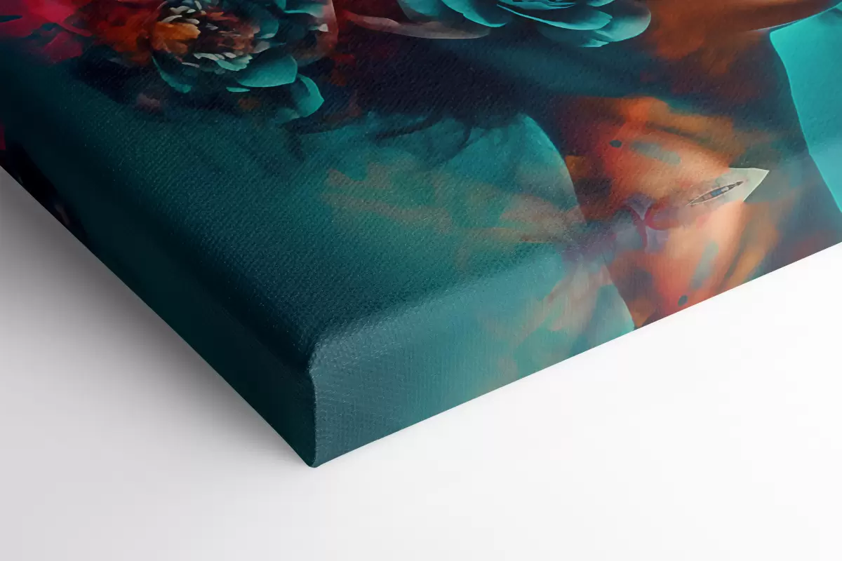 Schilderijen Charmante vrouw met bloemen s35366