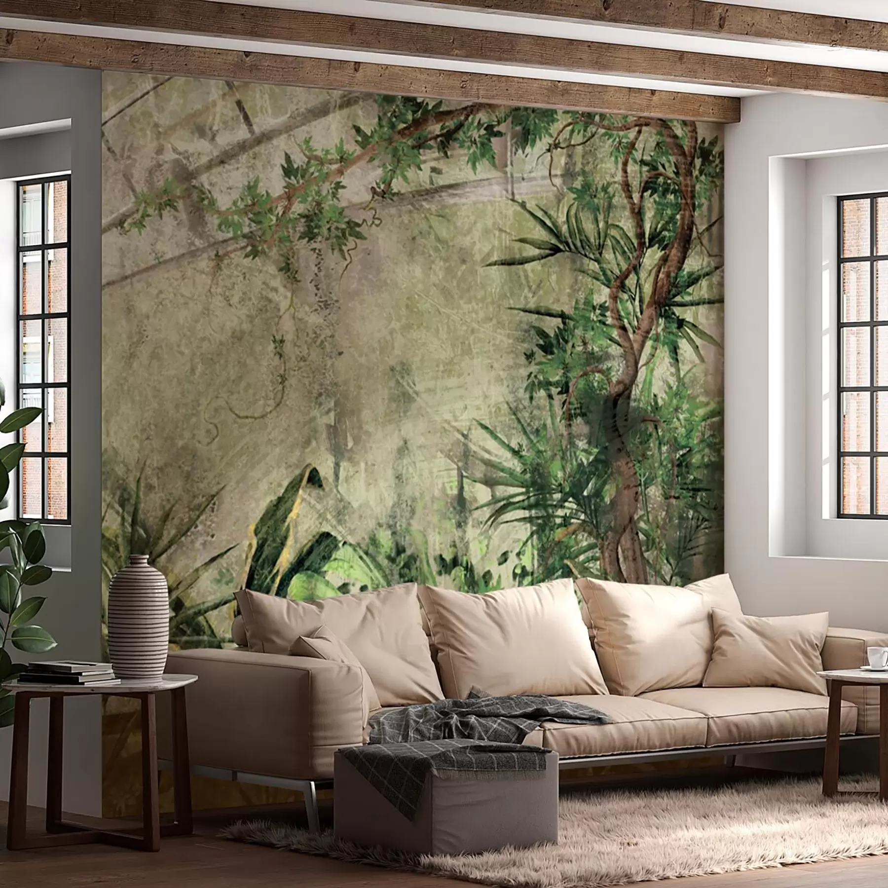 Fotobehang Tropisch junglestruikgewas, planten en bomen u96932