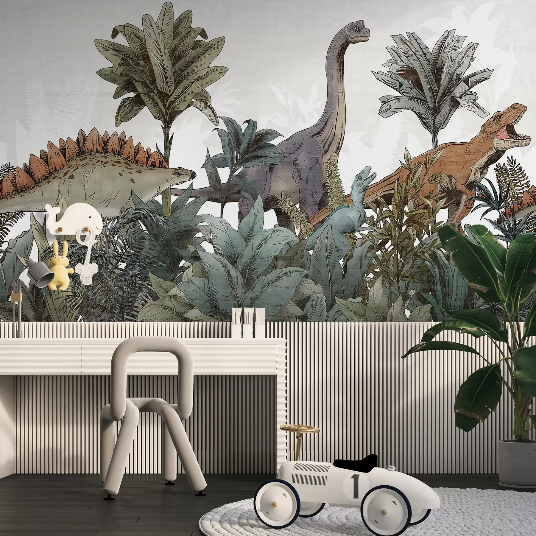 Fotobehang Park van grote dinosaurussen u96938