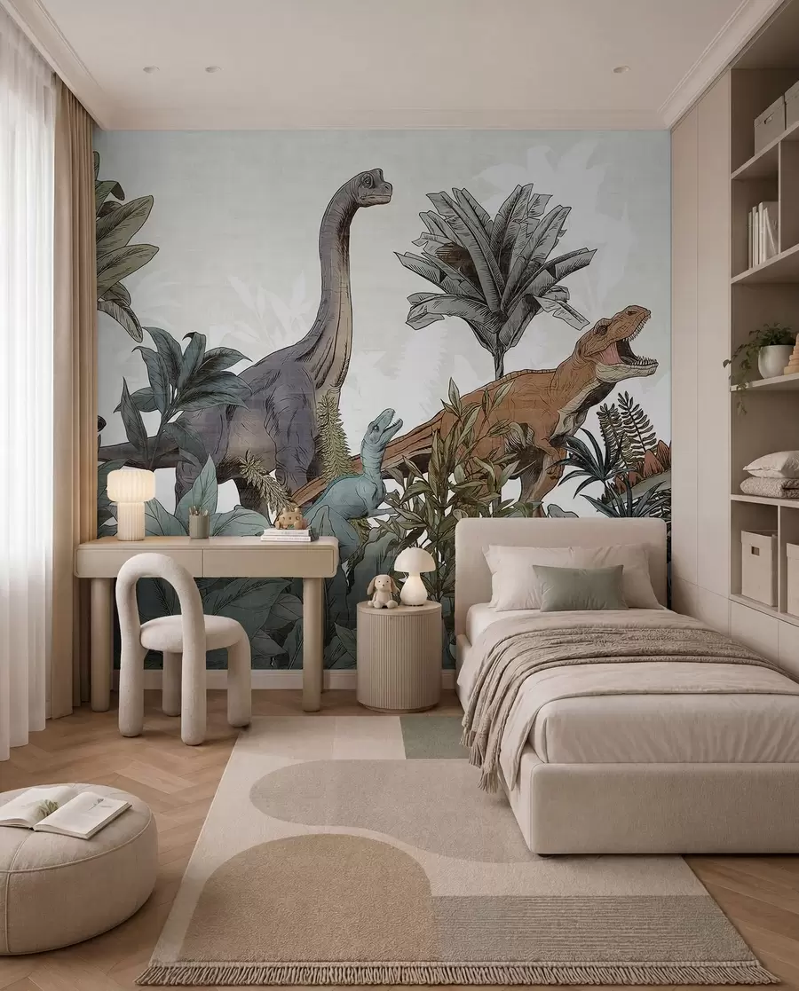 Fotobehang Park van grote dinosaurussen u96938