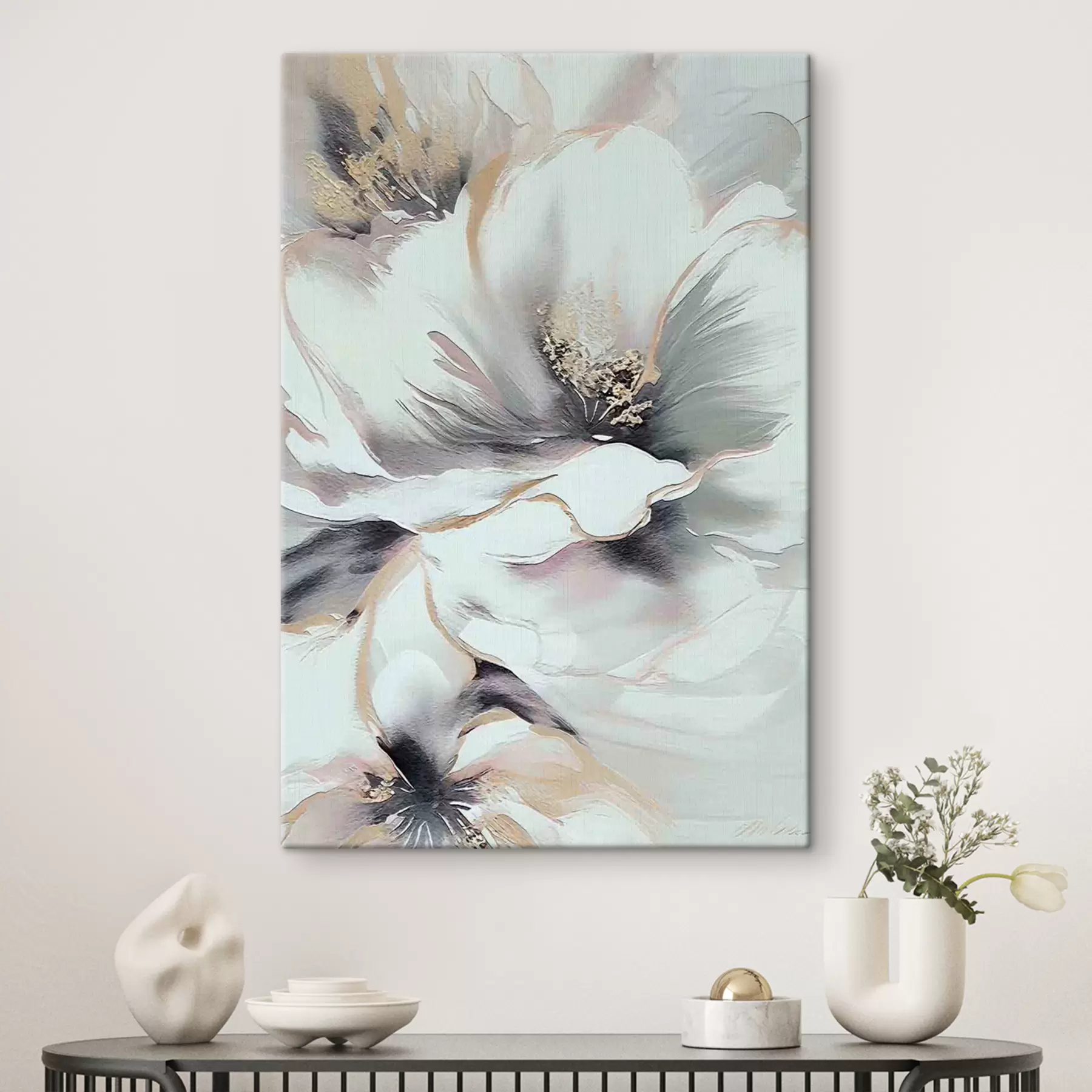  Schilderijen Bloemmotief met gouden bladeren, planten en bamboe s35428