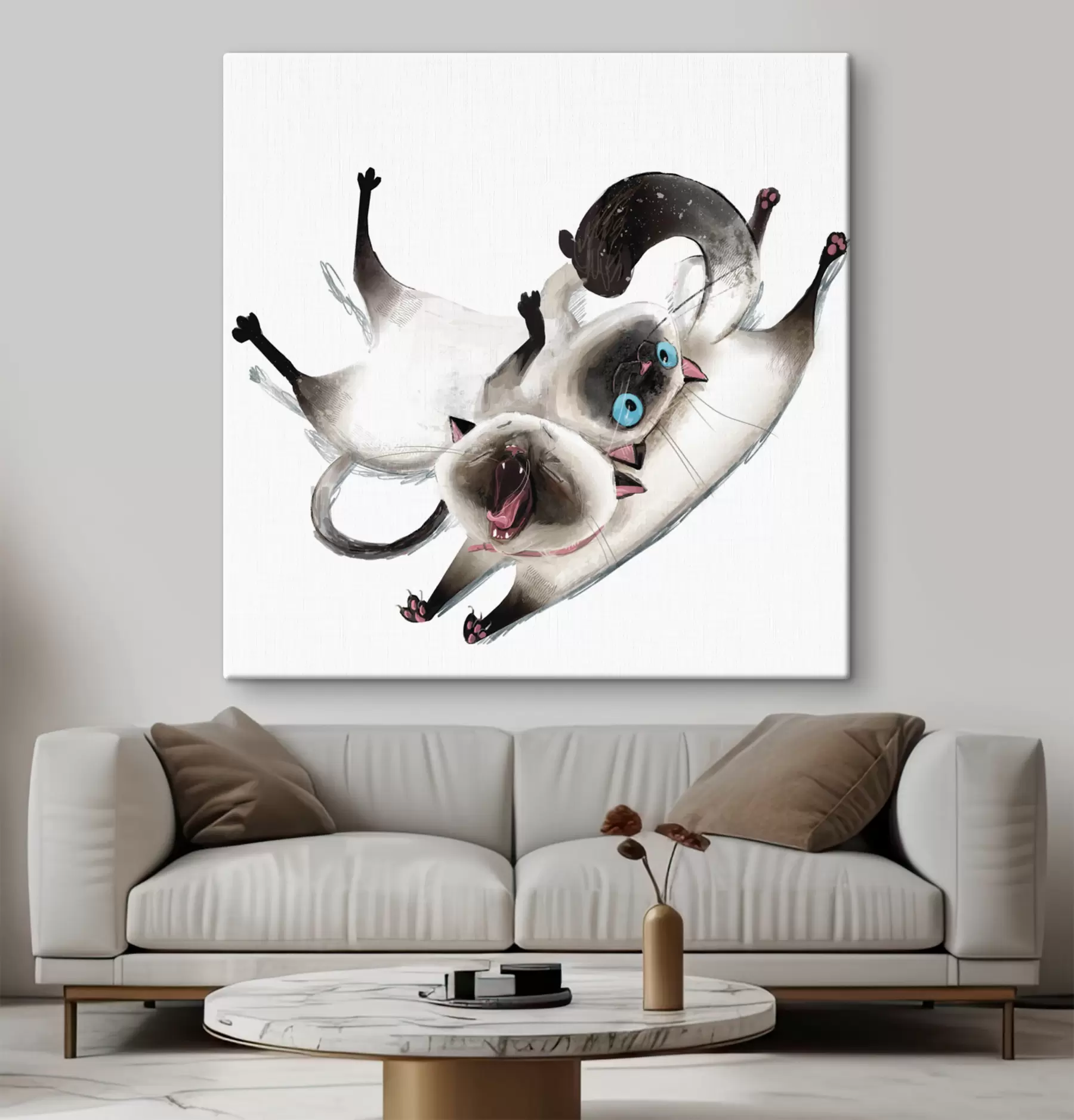 Fotobehang Speelse katten die samen genieten s34990