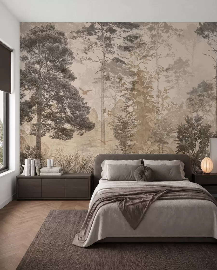 Fotobehang Bos in grungestijl u97057