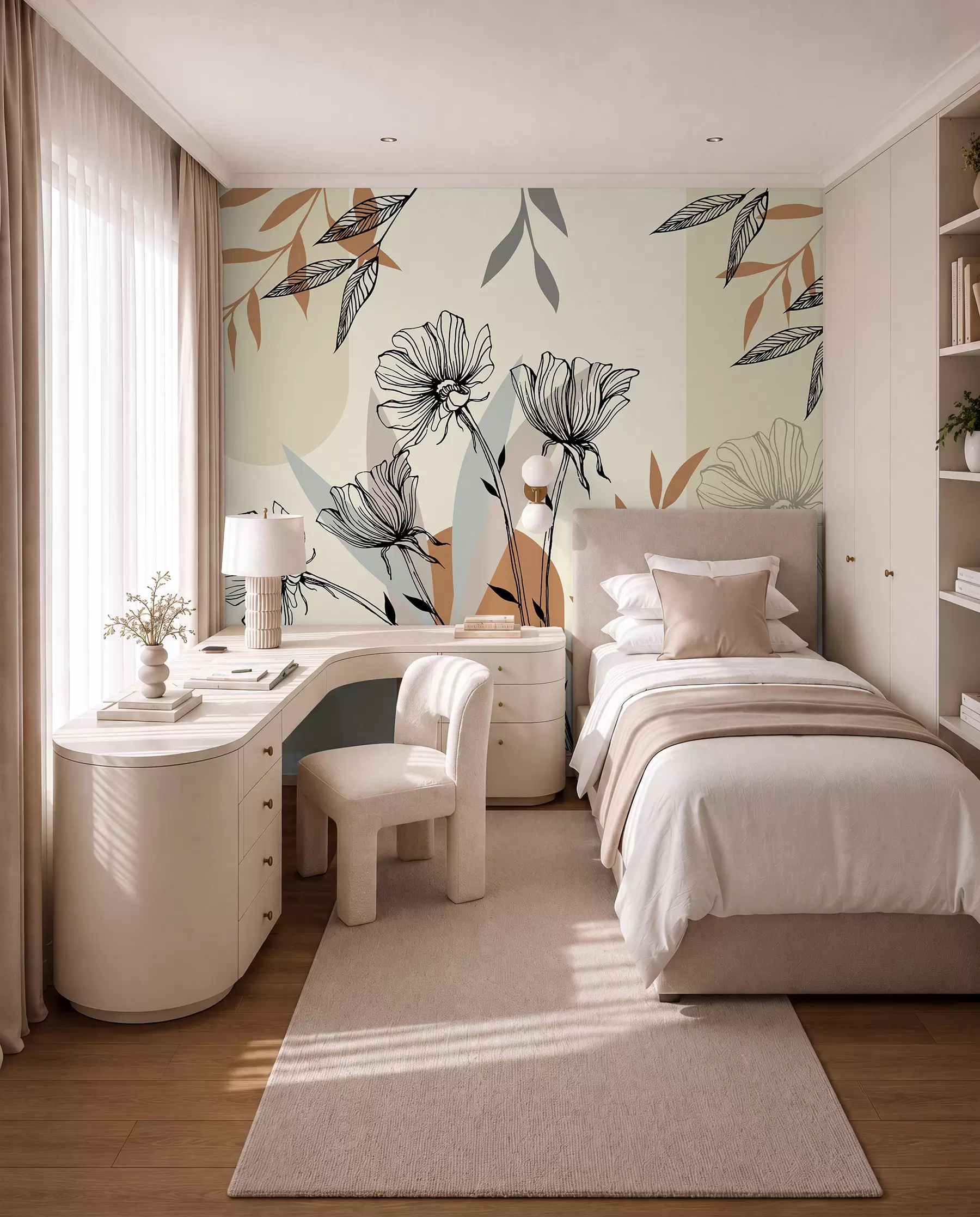 Fotobehang Populair behang in bohostijl met bloemen u97028