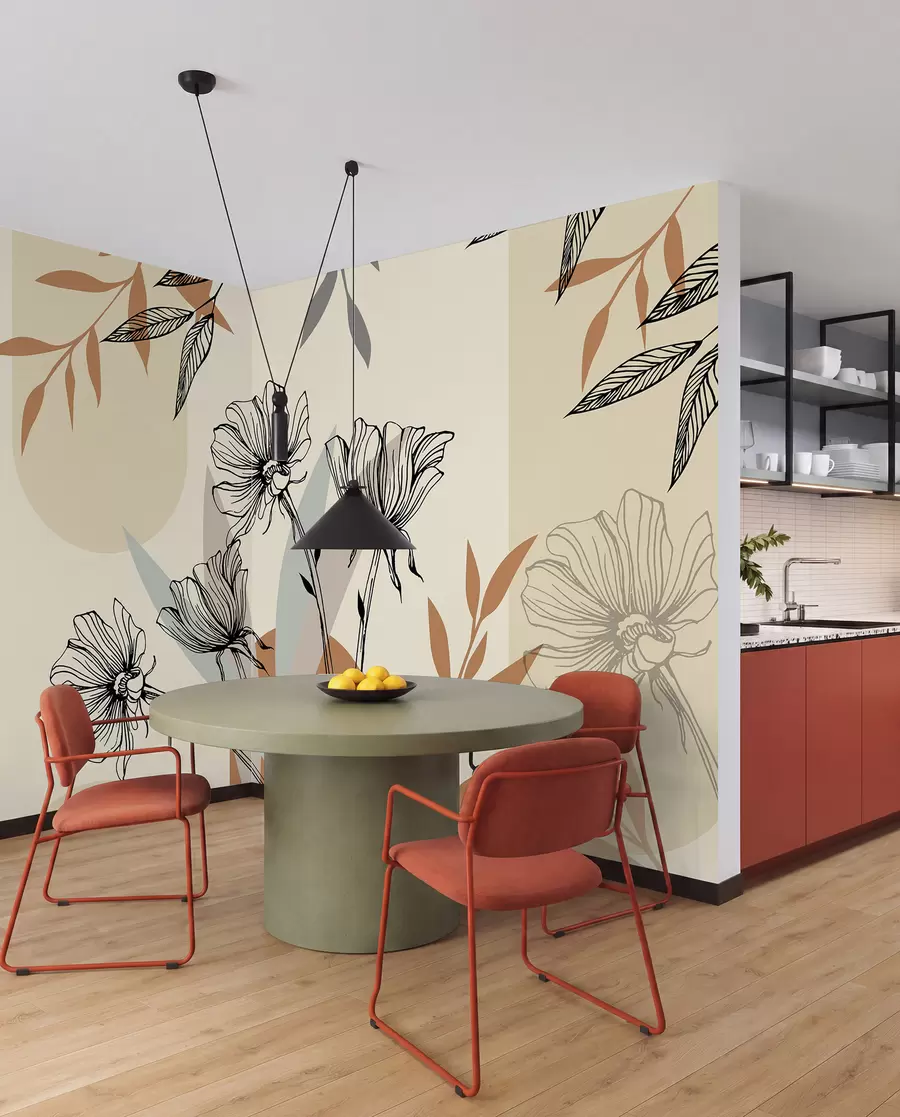 Fotobehang Populair behang in bohostijl met bloemen u97028