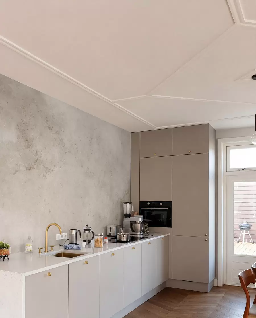 Fotobehang Beige betonnen muur u97236