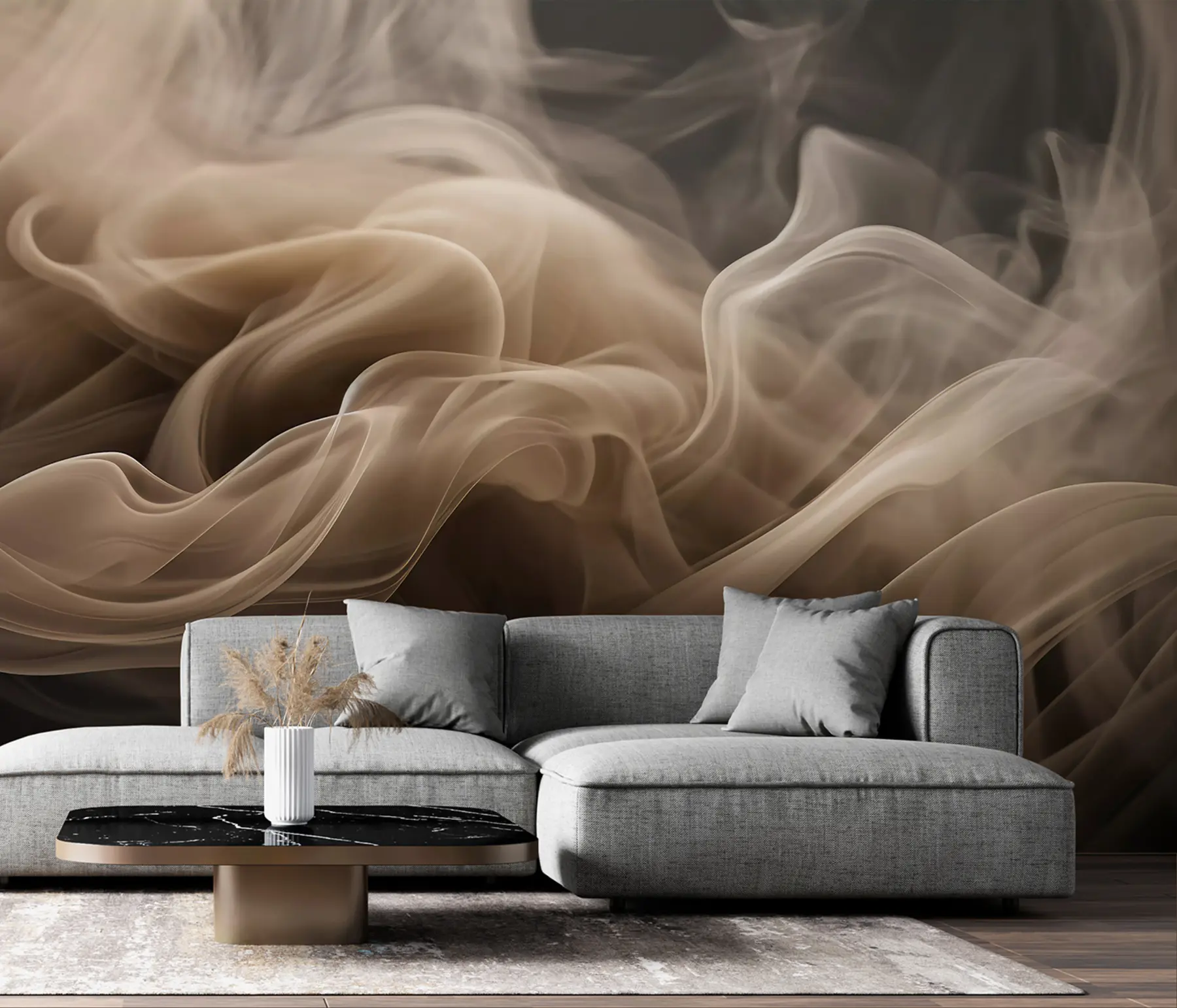 Fotobehang Abstracte golven van rook u96591