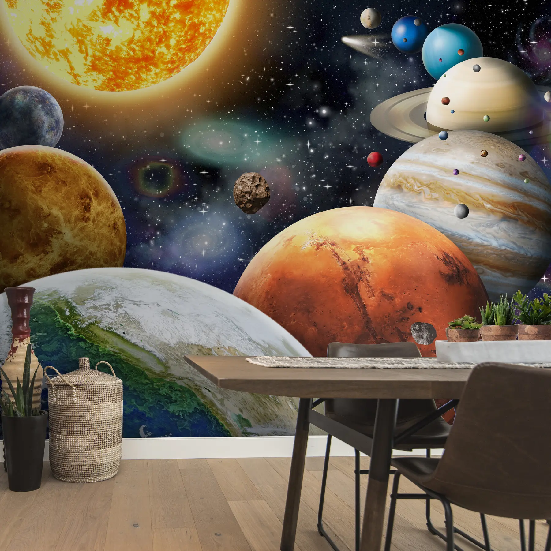 Fotobehang Kleurrijke planeten van het zonnestelsel u97422