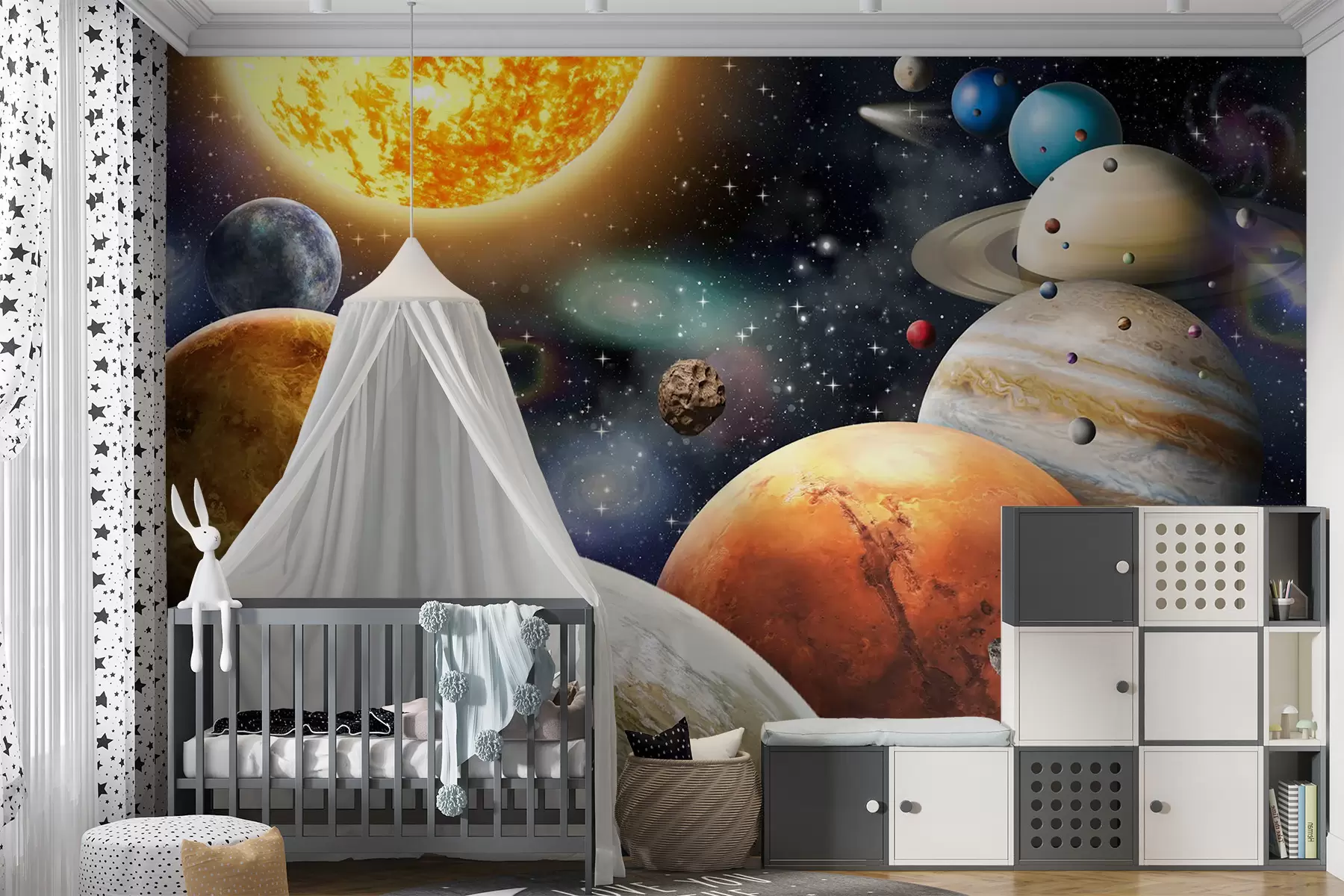 Fotobehang Kleurrijke planeten van het zonnestelsel u97422