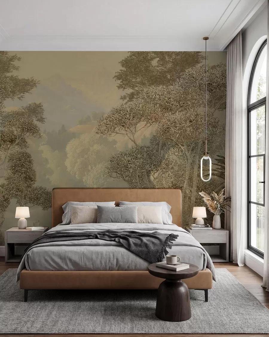 Fotobehang Tropisch bos in bruine tinten u97403