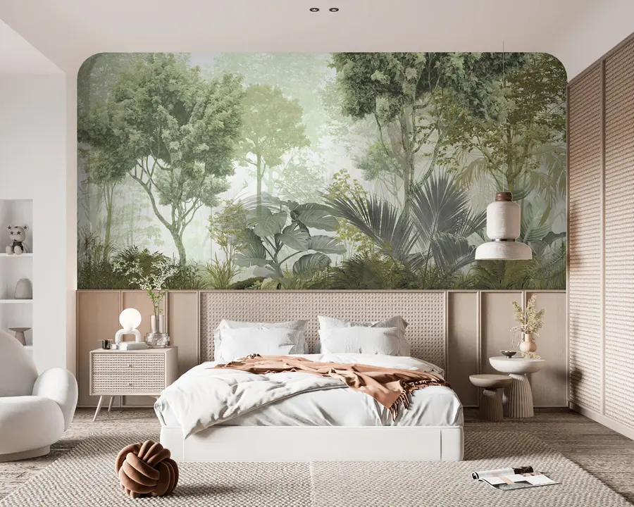 Fotobehang Ochtend in de diepten van het bos u97409