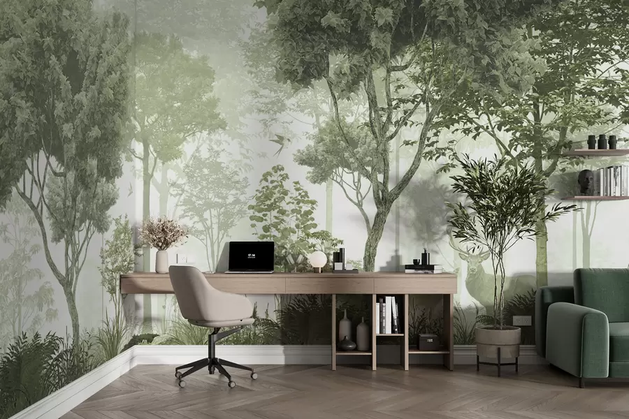 Fotobehang Magisch bos in het groen u72134v2