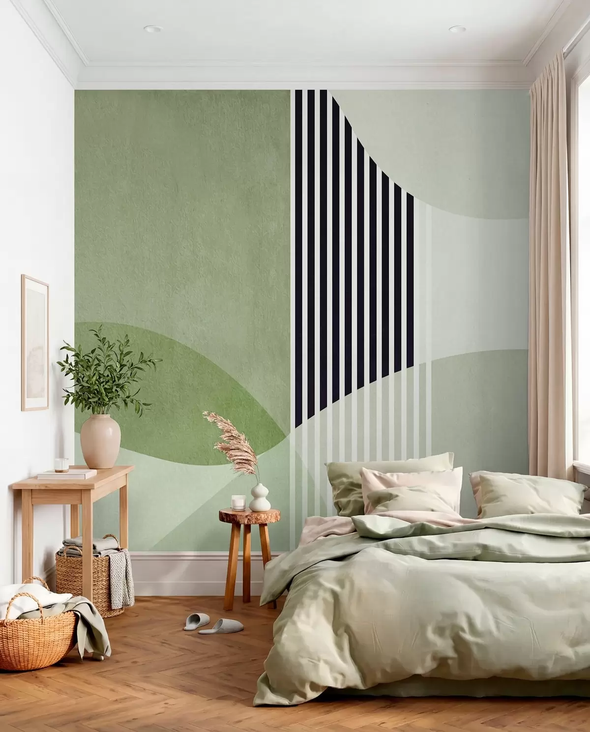 Fotobehang Retrobogen in groen u74075v3