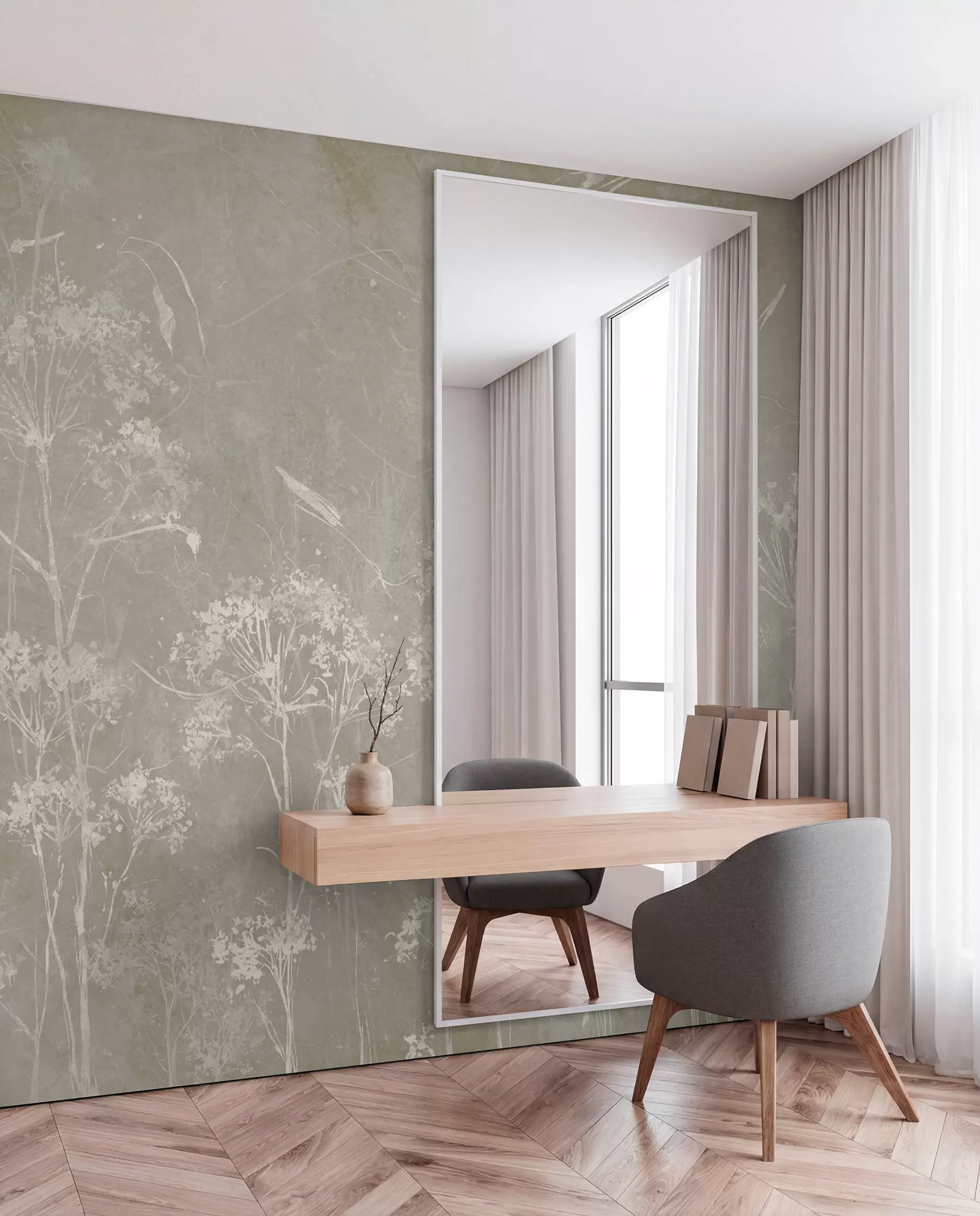 Fotobehang Wilde bloemen in de grunge stijl u96551v2